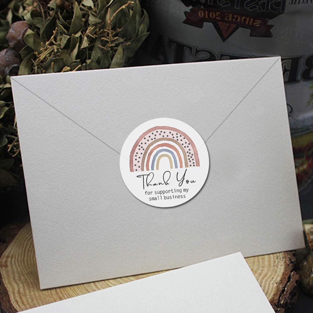 Rainbow Thank You Stickers for Small Business - 120 Pcs Customer Appreciation Labels, Happy Mail Stickers for Etsy Sellers & Small Business Owners - Perfect for Packaging, Thank You Cards & Customer Gifts