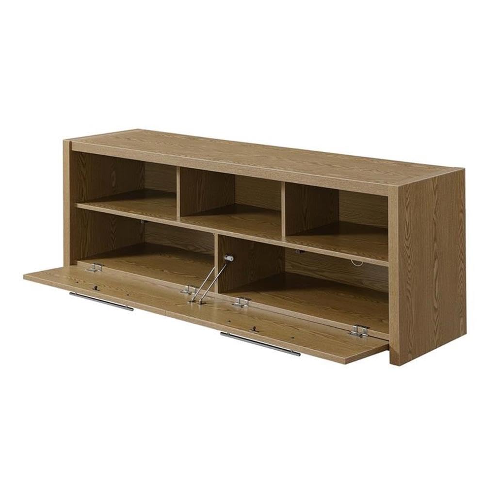 Pemberly Row 60 Inch TV Stand Entertainment Center Console in Vanilla - Modern TV Cabinet for Living Room, Bedroom & Home Theater Setup