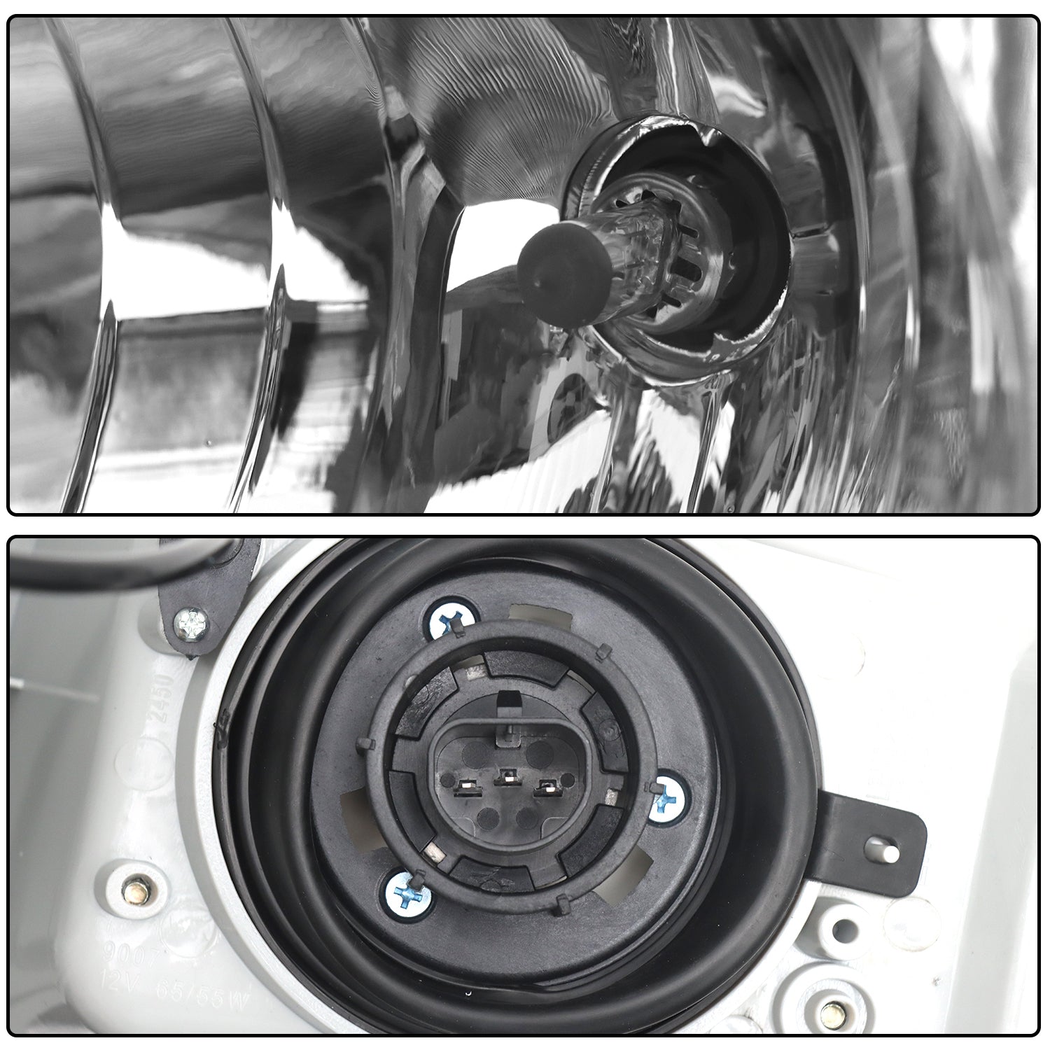 Chrome Headlight Assembly Pair for 2005-2015 Peterbilt 325 330 335 337 340 348 382 384 386 387 Trucks - Left Driver & Right Passenger Side Replacement - Perfect for Night Driving and Enhanced Visibility
