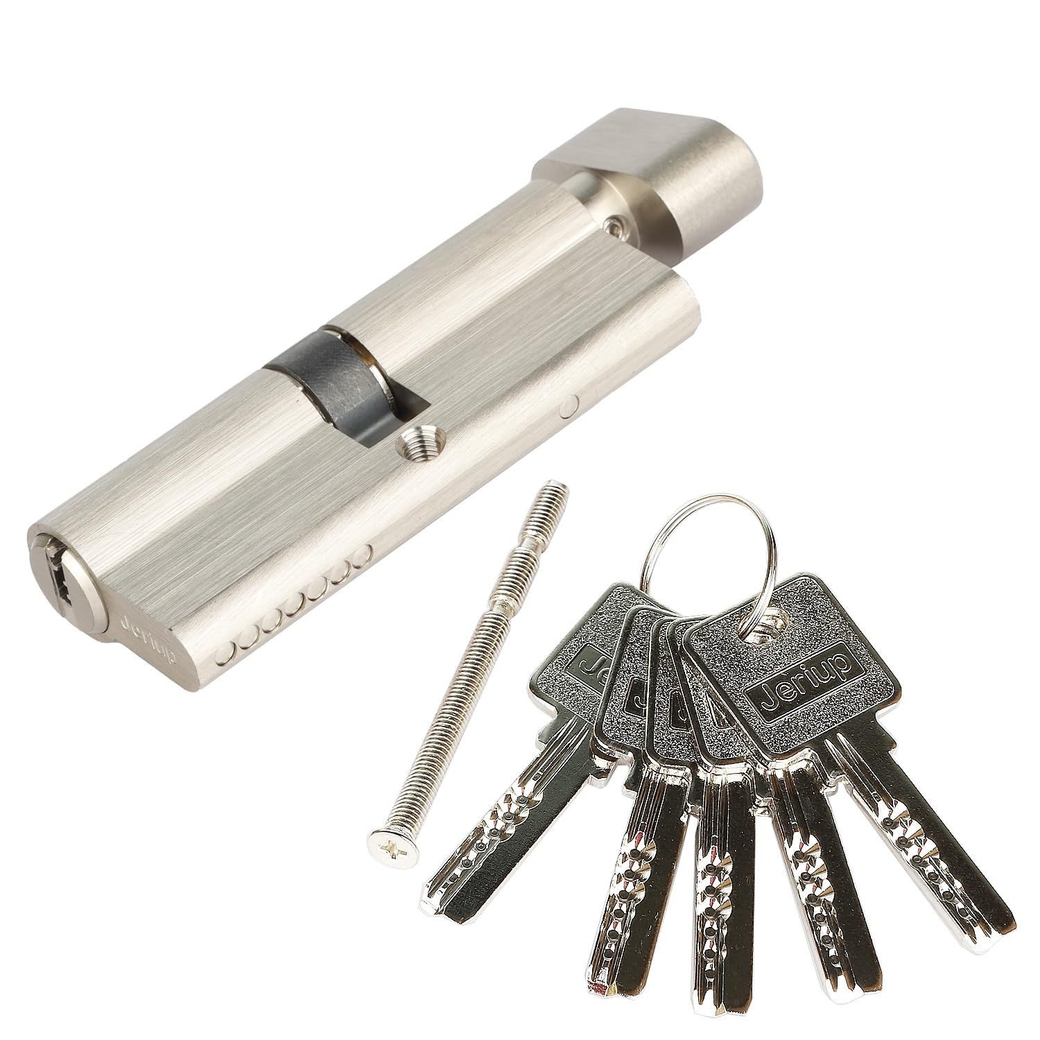 80mm Euro Profile Lock Cylinder (35/10/35) - Keyed Alike with 5 Dimple Keys - Single Open Copper Lock - Anti-Rust & Corrosion Resistant - Secure Wooden Door Lock - Perfect for Home Security & Interior Doors