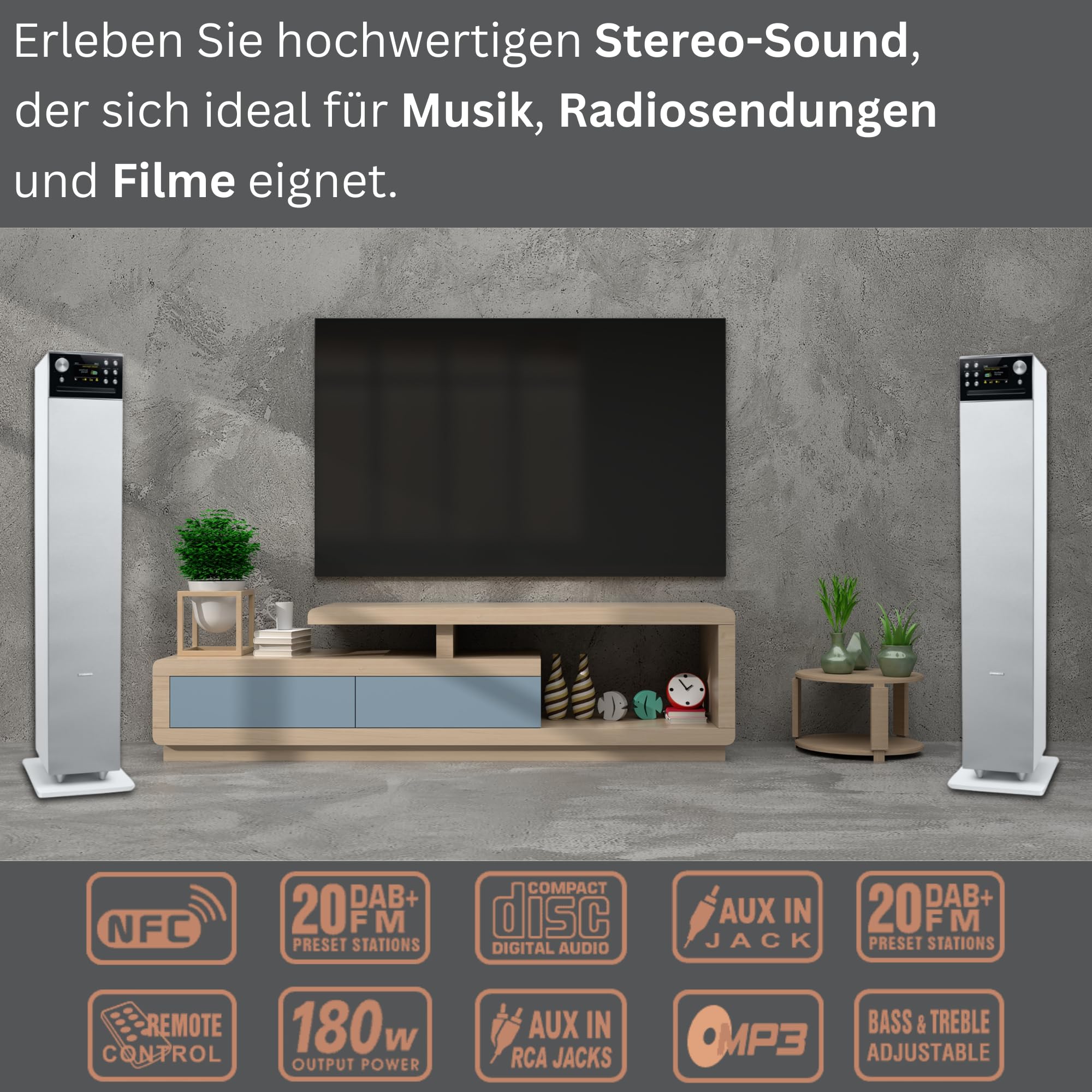 MUSE Column Speaker M-1380 DBTW - High-Quality Bluetooth Tower Speaker for Home Theater, Party & Outdoor Events - Premium Sound System with Deep Bass & Wireless Connectivity