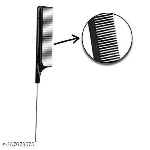 ZAUKY Metal Steel Pin Tail Comb & Hair Styling Comb Set - Professional Hairdressing Tools for Salon & Home Use (Multicolor Combo Pack) - Perfect for Updos, Braiding, Sectioning & Styling