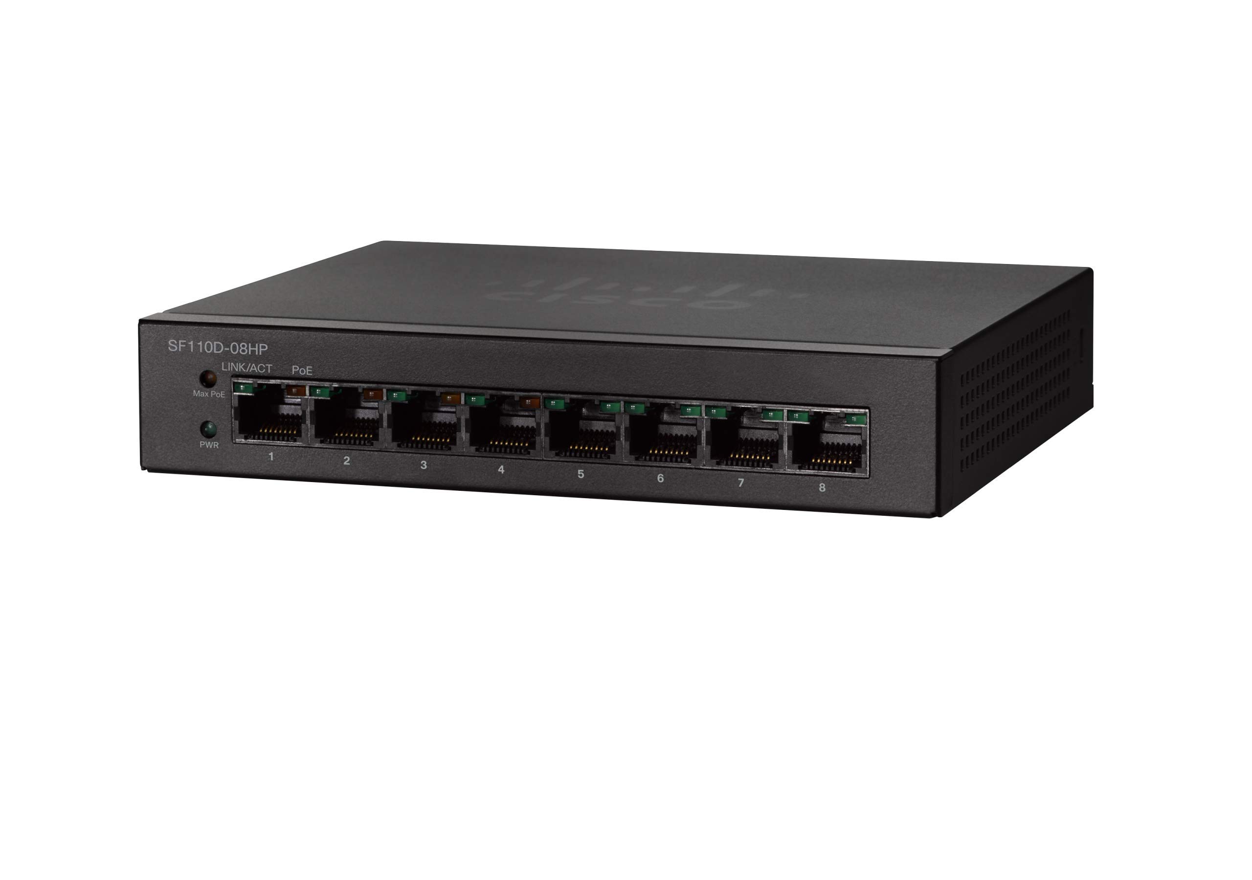 SF110D-08HP 8-Port 10/100Mbps PoE Desktop Network Switch with 55W Power Budget - Ideal for Home Office, IP Cameras, and VoIP Phones
