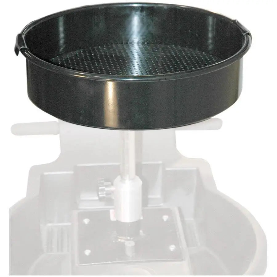 JohnDow 16-Inch Deep Drawn Offset Steel Funnel with Expanded Screen - Heavy Duty Oil Funnel for Automotive, Marine & Industrial Use