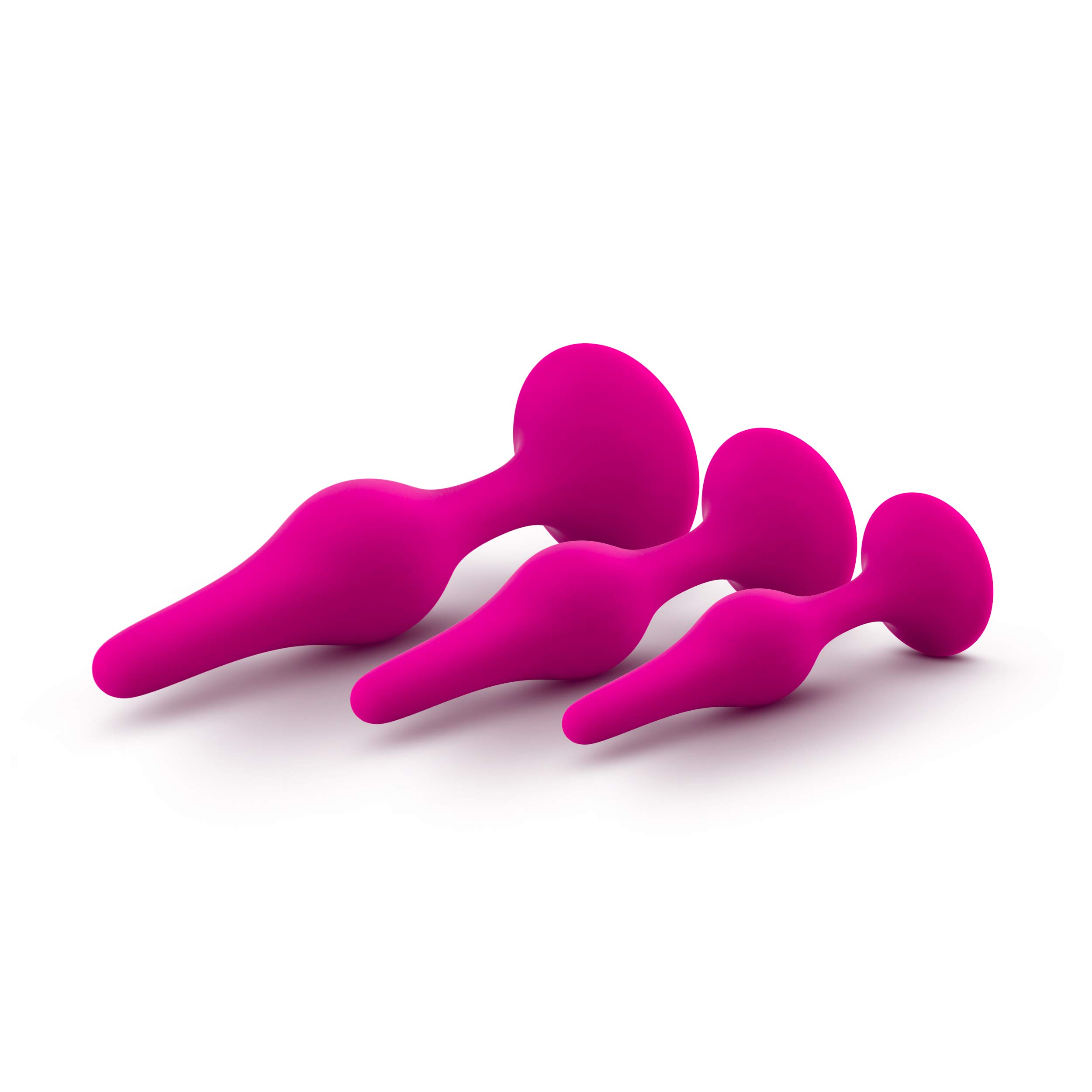 Premium Silicone Butt Plug Kit - Anal Training Set for Beginners & Advanced Users - Soft Tapered Design, Satin Smooth Finish - Secure Suction Cup Base - Pleasurable Sex Toys for Women, Men & Couples - Perfect for Solo Play, Couples Exploration & BDSM Adventures - Pink