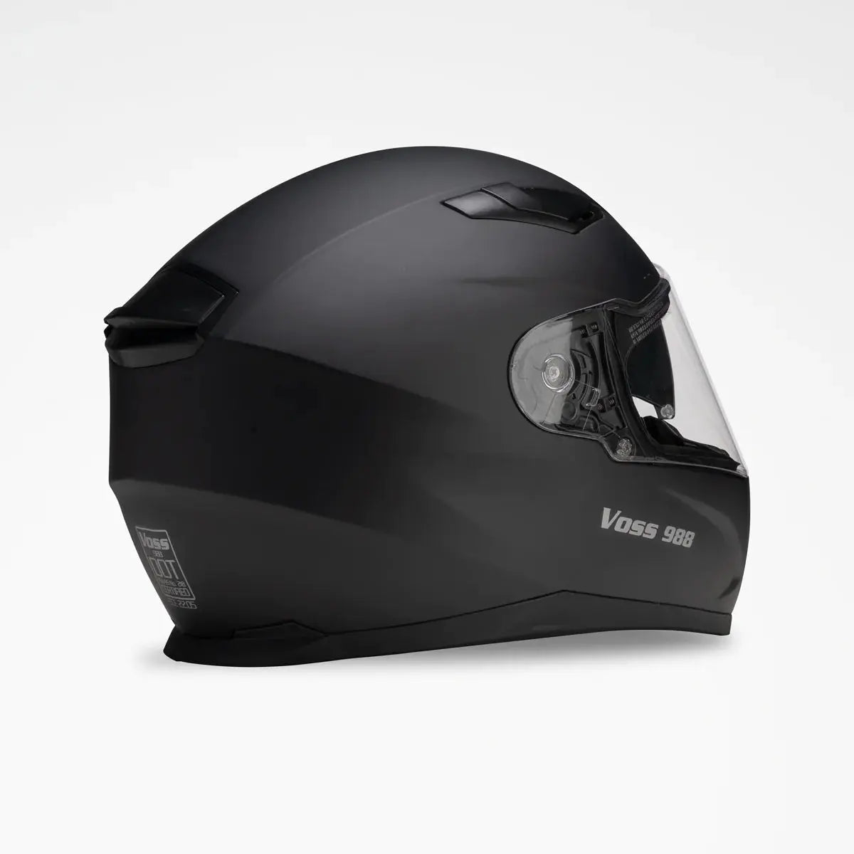 VOSS 988 MOTO 1 Matte Black Motorcycle Helmet - Full Face DOT Approved for Men & Women - Perfect for Street Biking, Racing, and Commuting