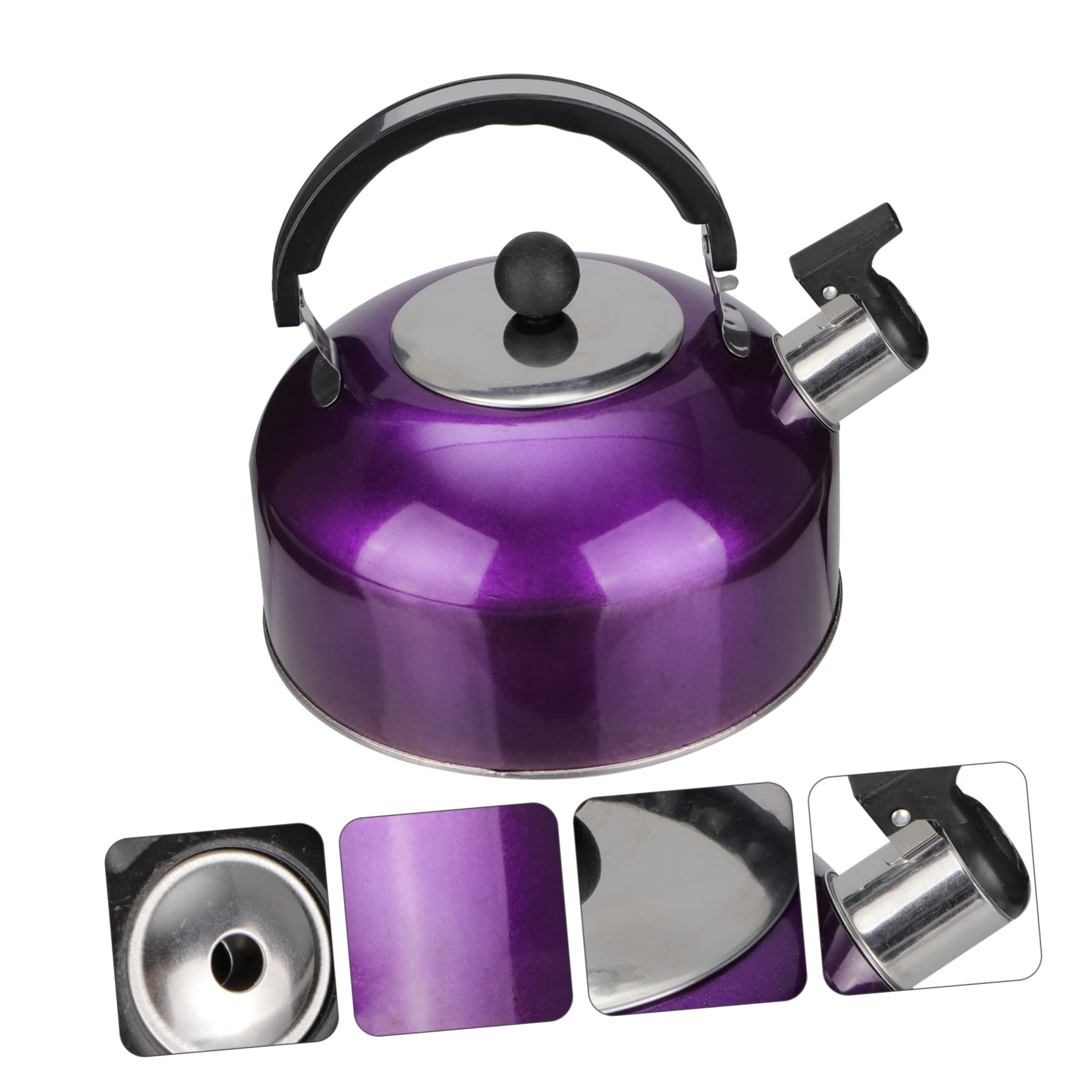 Premium Stainless Steel Whistling Tea Kettle - 3L Stovetop & Induction Compatible - Purple Tea Pot for Home, Office & Kitchen - Perfect for Brewing Tea, Boiling Water & Coffee Making