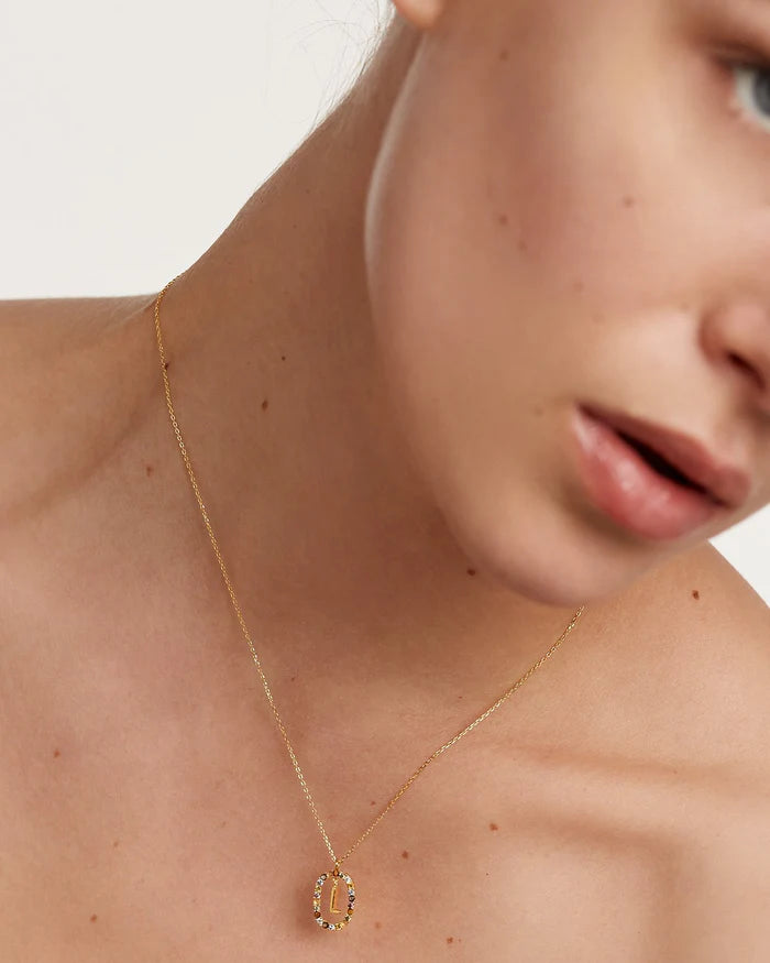 18K Yellow Gold Vermeil Letter L Necklace - Elegant Initial Pendant for Women, Perfect for Gifts, Birthdays & Everyday Wear
