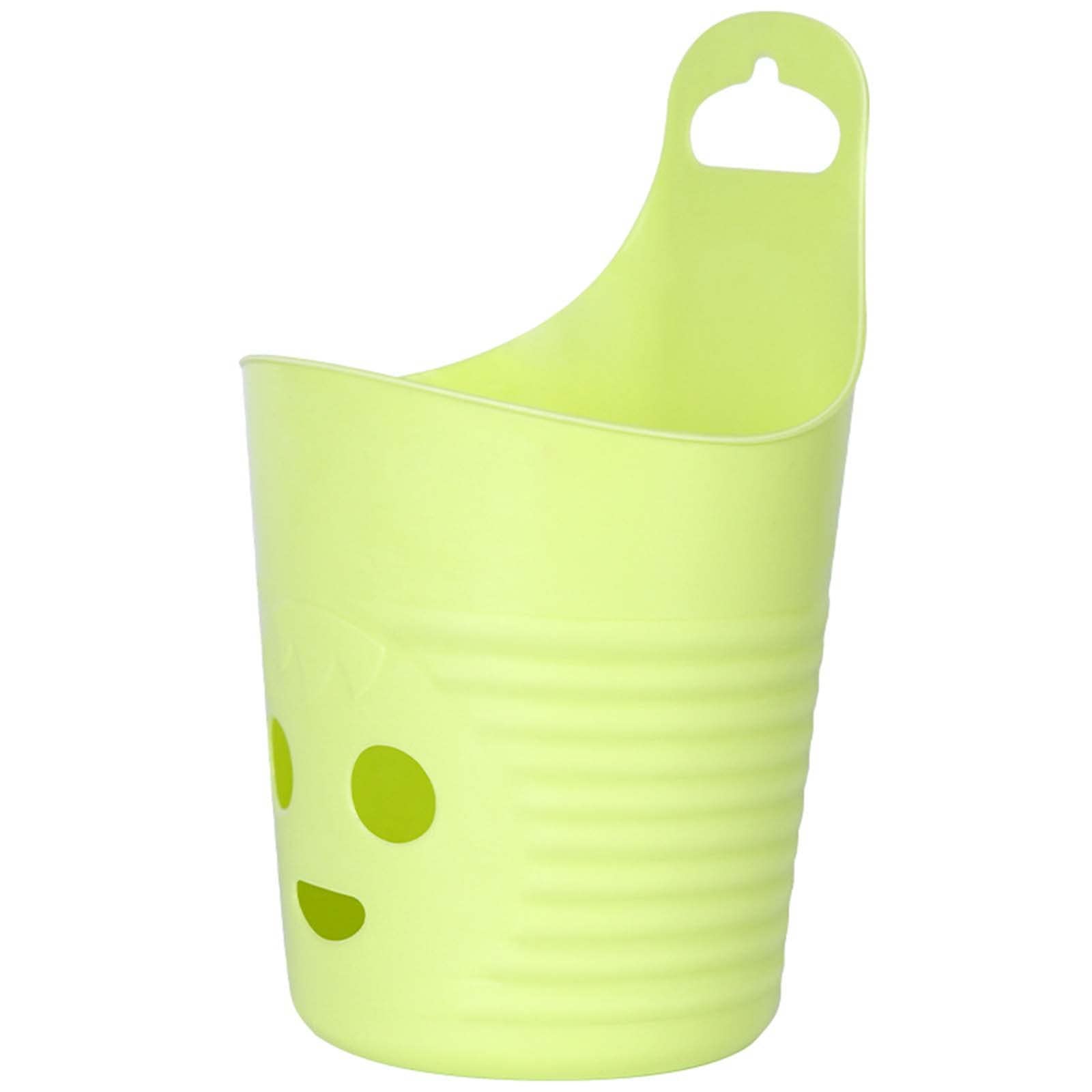 Hanging Storage Basket for Bathroom & Kitchen - Plastic Organizer with Towel Rack, Door Mounted Shelf for Bath Towels, Toiletries & Small Items (Green, One Size) - Perfect for Space Saving in Small Bathrooms, Apartments & Dorm Rooms