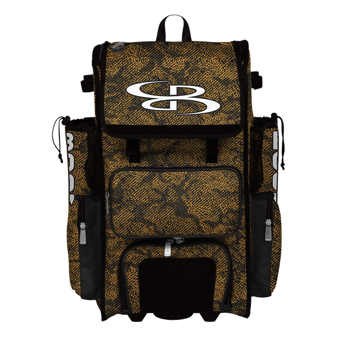 Boombah Superpack Hybrid Rolling Bat Bag Shadow - Wheeled & Backpack Baseball Bag for Travel & Games - Multiple Color Options for Teams & Players