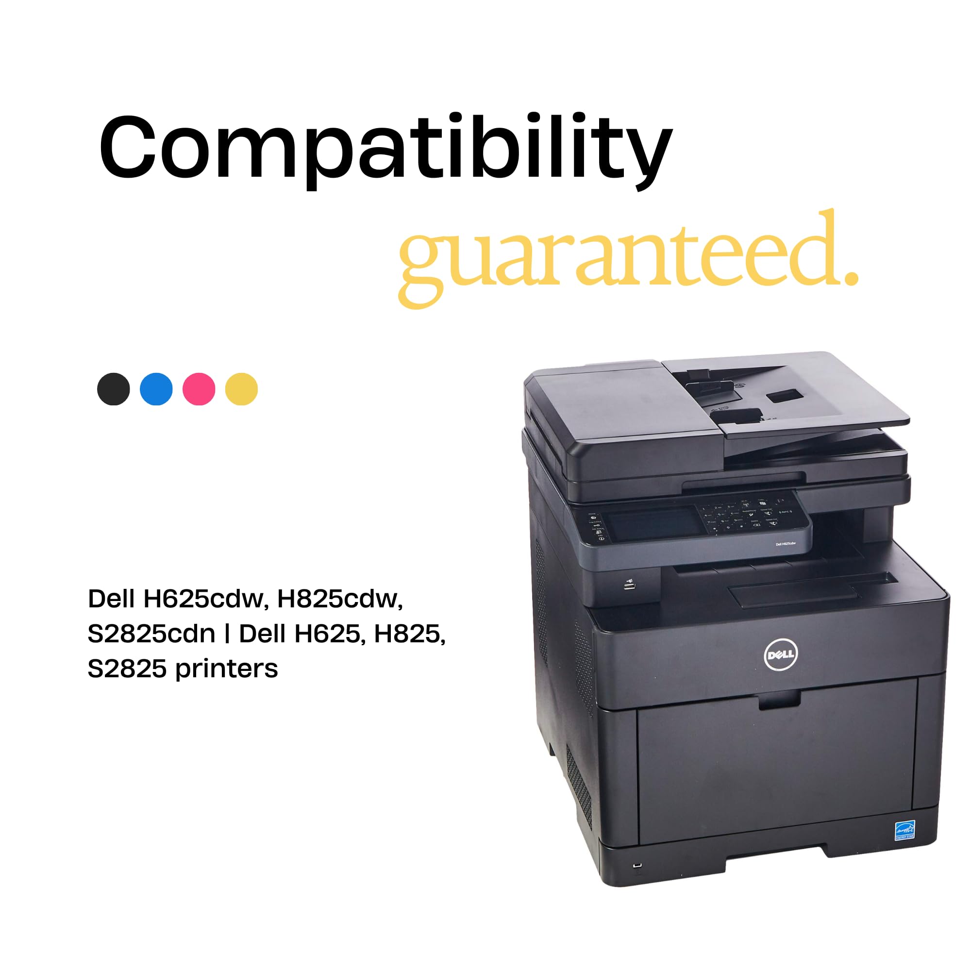 High Yield Compatible Toner Cartridge Replacement for Dell H625cdw H825cdw S2825cdn - 593-BBOX (P3HJK) Cyan | Laser Printer Supplies for Office & Home Printing | Works with Dell Color Laser Printers