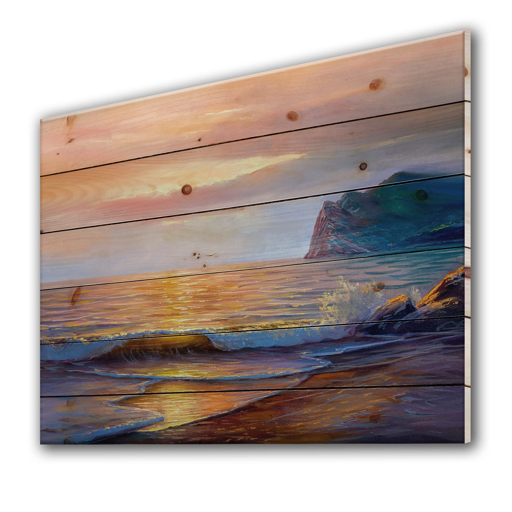 Coastal Wood Wall Art - Blue Nautical Decor for Beach House & Living Room