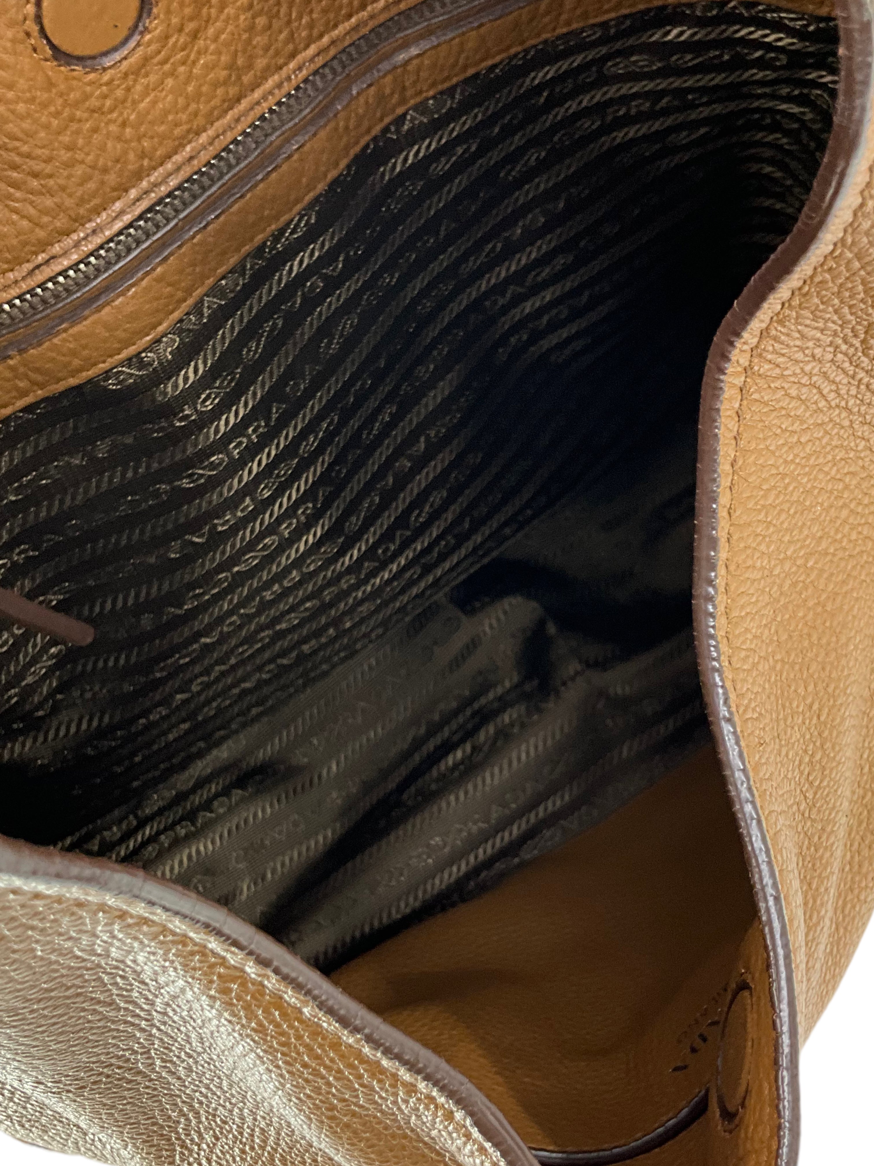 PRADA Vitello Corsica Pocket Hobo Bag - Luxury Leather Shoulder Handbag for Women | Perfect for Work, Travel & Everyday Use