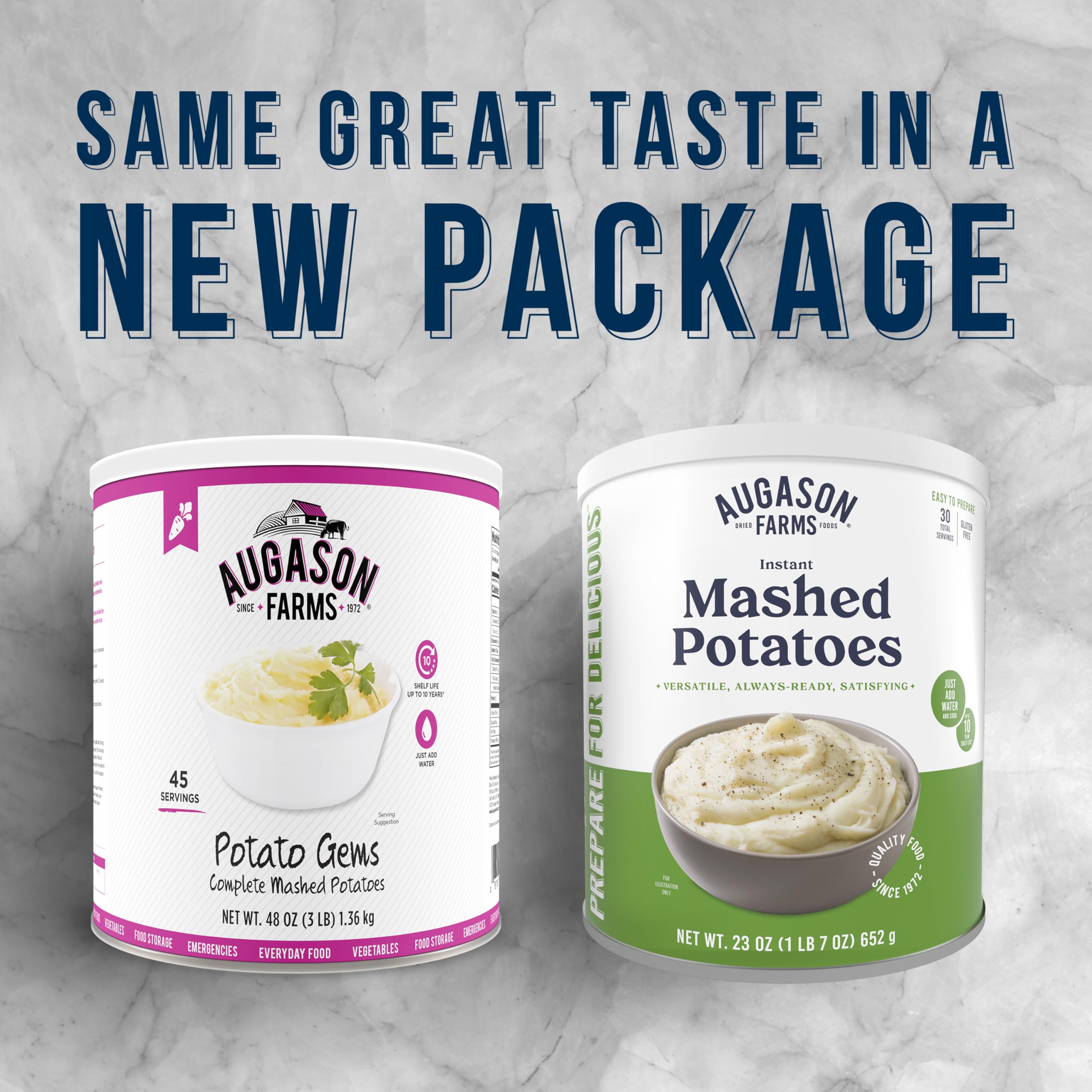 Augason Farms Instant Mashed Potatoes Can - 30 Servings | Emergency Food Supply & Everyday Meals | Camping, Survival, Quick Family Dinner