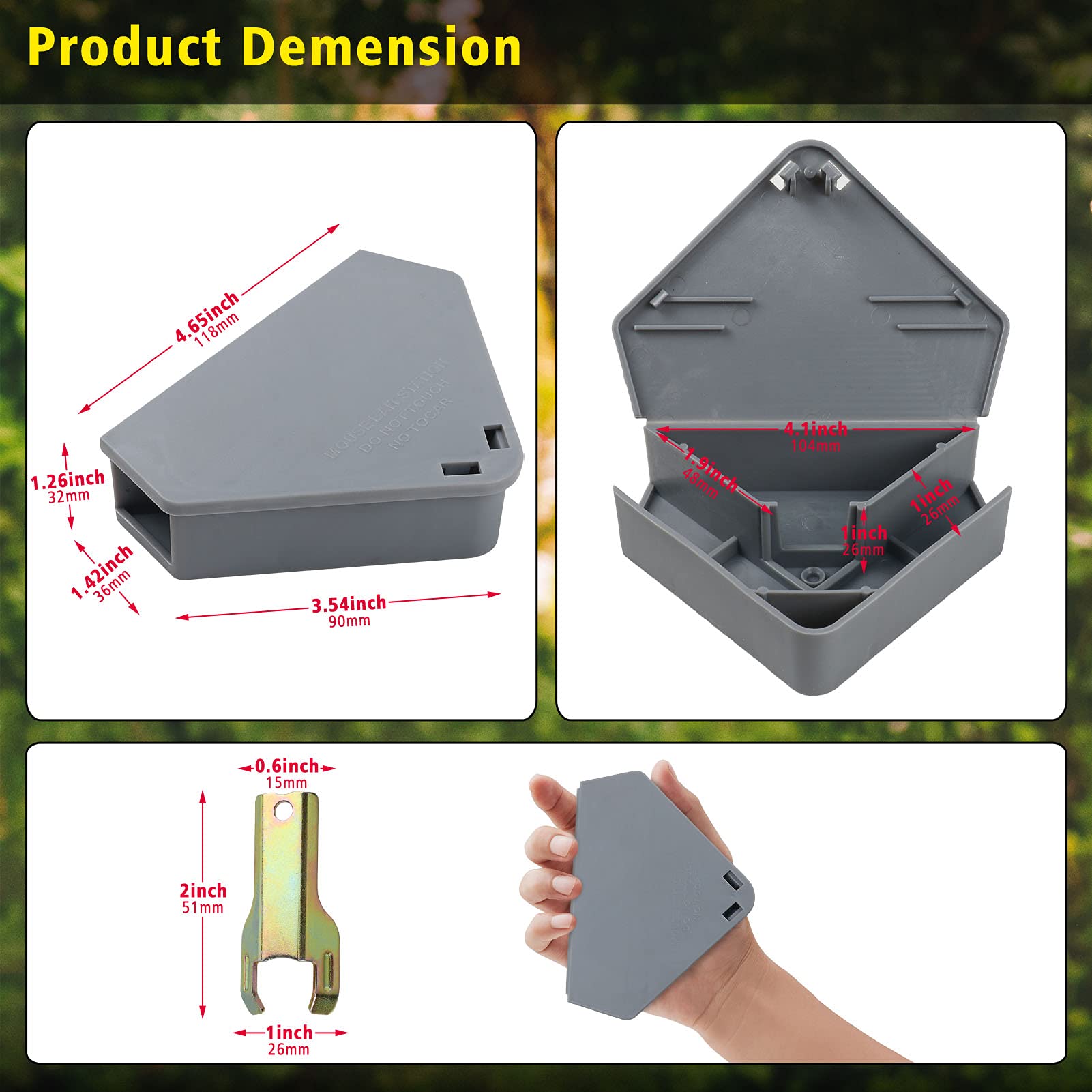 6 Pack Grey Key Lock Mouse Station - Secure Indoor & Outdoor Rodent Control for Homes, Garages & Sheds | Child & Pet Safe Mouse Trap with Keys Included