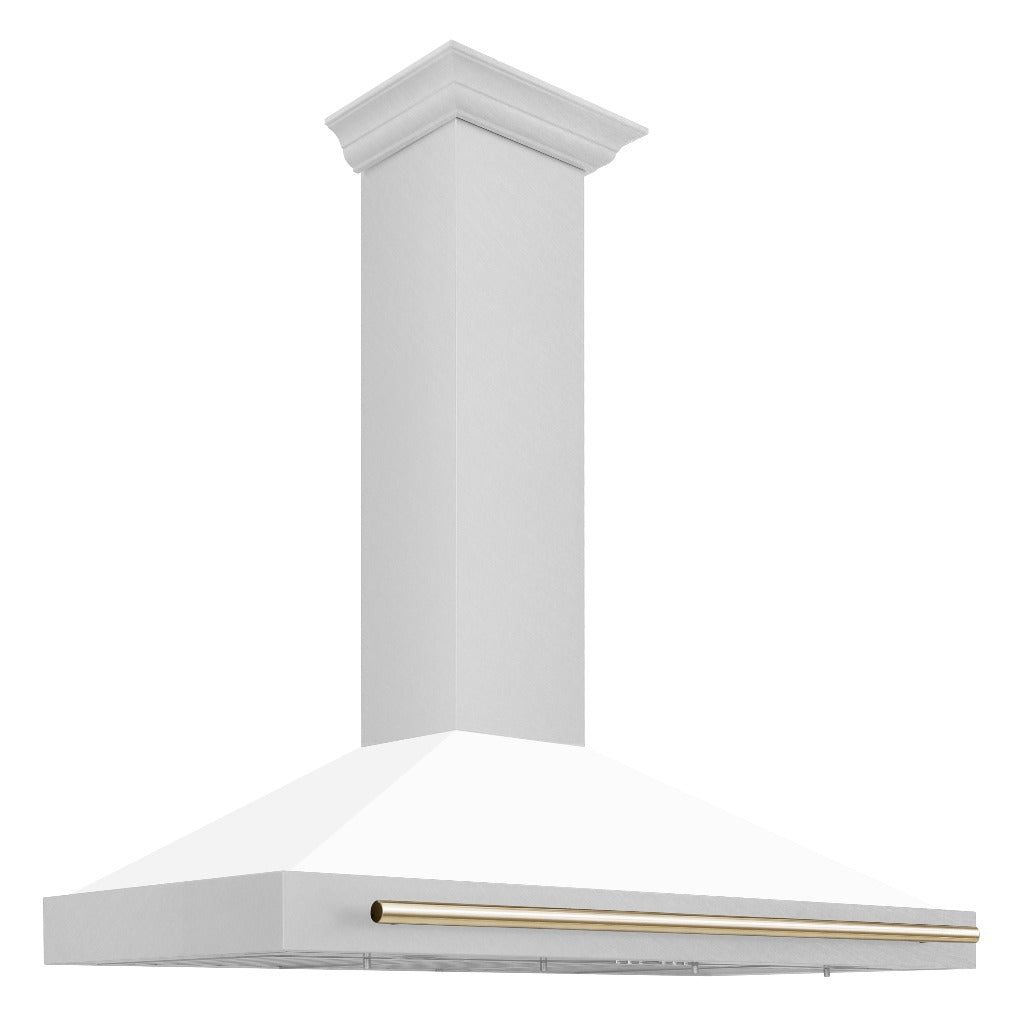 Satin Stainless Steel with Polished Gold Accent