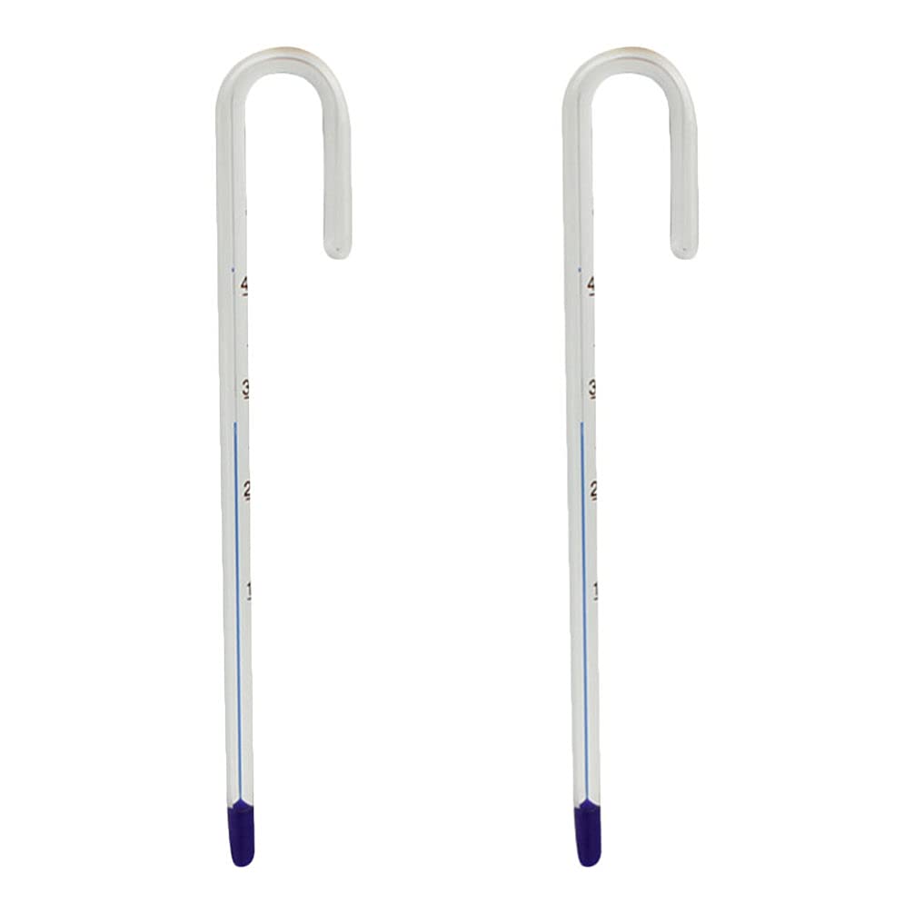 YARNOW 2-Pack 8MM Universal Glass Aquarium Fish Tank Thermometer with Curved Hook - Accurate Water Temperature Monitoring for Aquariums, Terrariums, Reptiles & Amphibians - Perfect for Home, Office or Classroom Aquatic Habitats