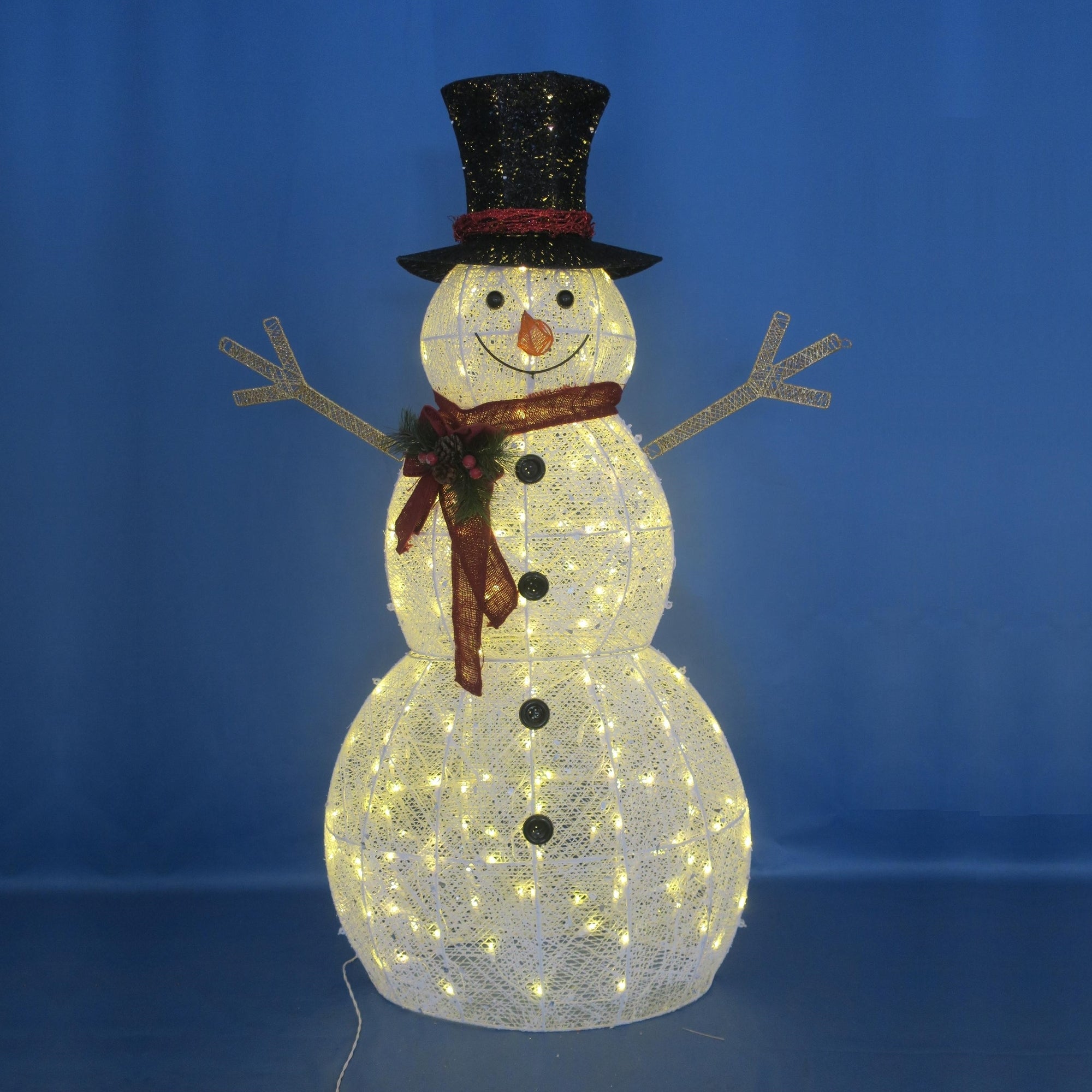 60 Pre-Lit Crystal Snowman Outdoor Lawn Decoration - Christmas Holiday Yard Decor for Winter, Garden, and Front Porch