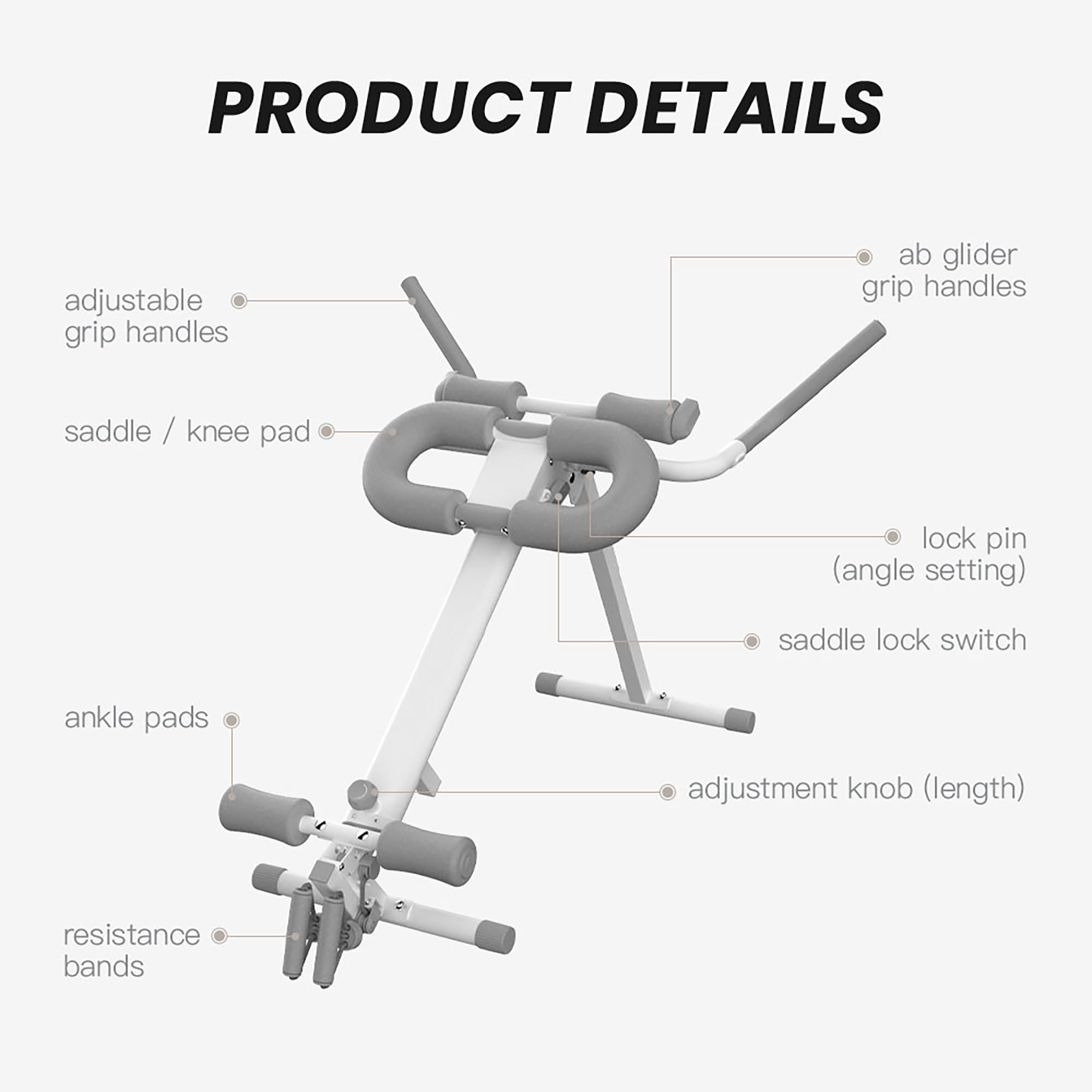 WONDER CORE Pro Max - 4-in-1 Ab Machine for Home Gym: Ab Trainer, Rowing Machine, Leg Press & Roman Chair | Perfect for Core Workouts, Full Body Exercise & Home Fitness Training