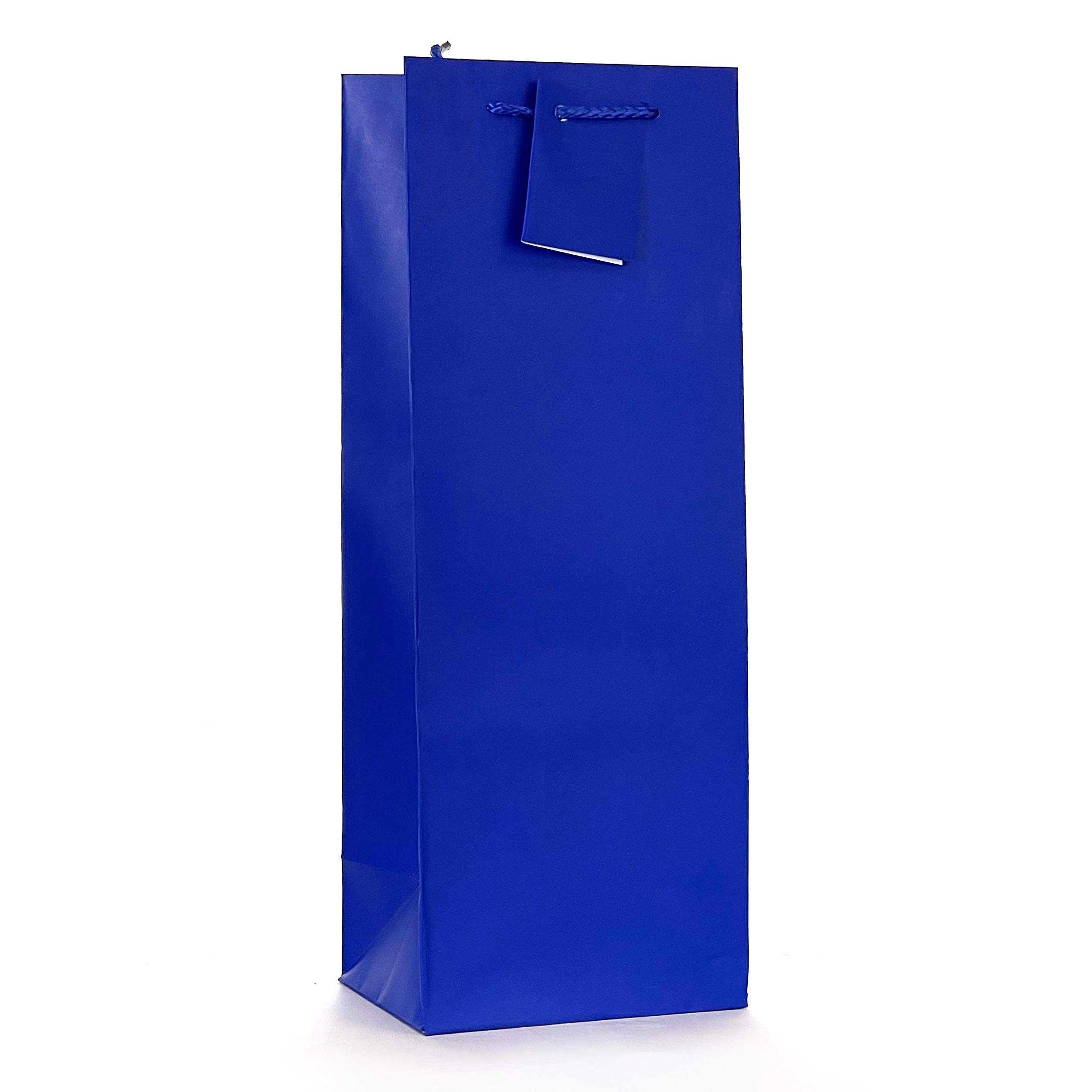 Allgala 12 Pack Dark Blue Wine Bottle Gift Bags with Handles - 14x5x4 Inch Party Favor Bags for Birthday, Wedding, Baby Shower & Christmas Celebrations - Perfect for Gifting Wine, Champagne or Liquor Bottles at Holiday Parties & Special Events