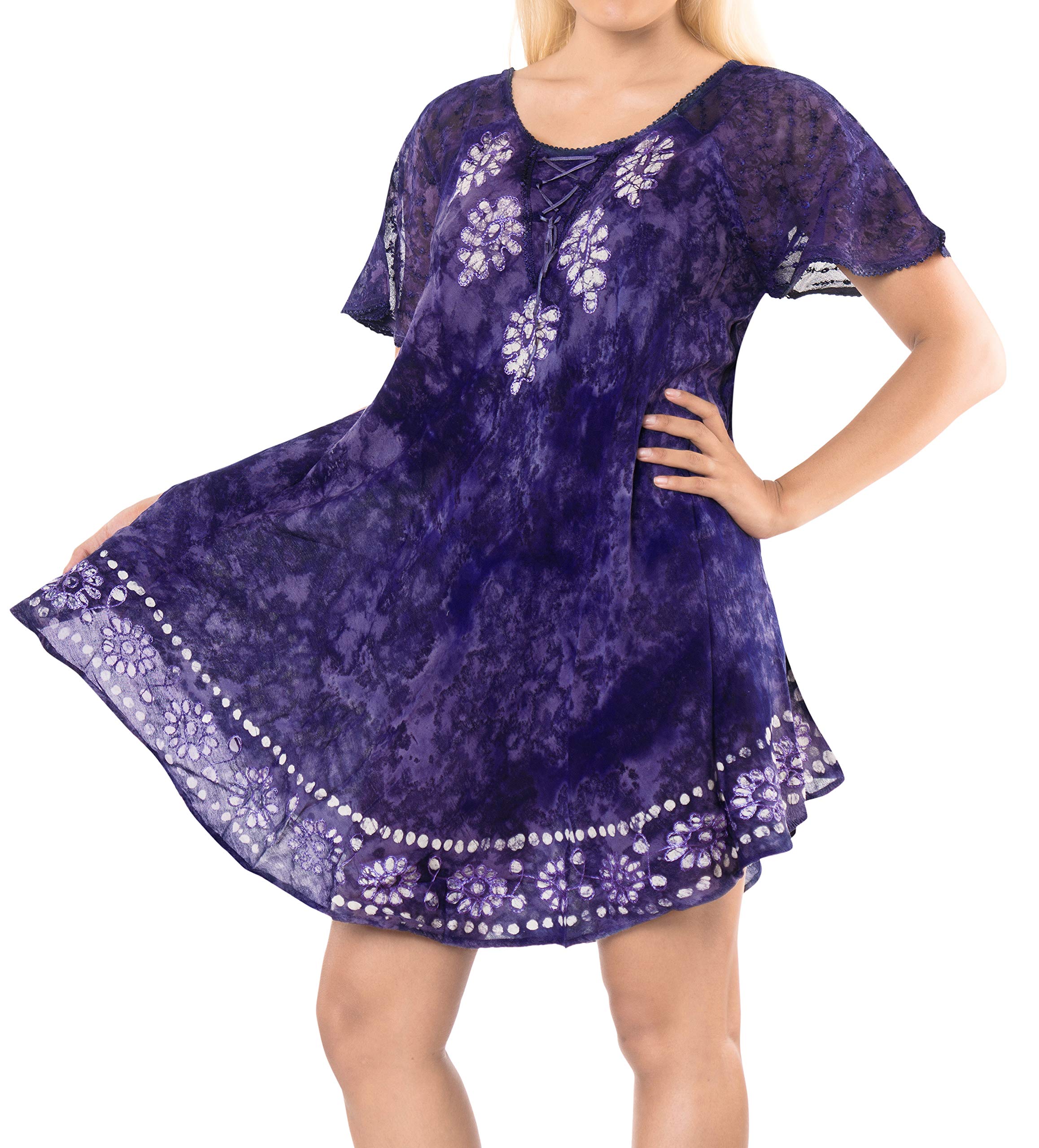 LA LEELA Women's Casual Swing Dress - Comfortable Loose Fit House Dress for Lounge, Sleep & Home Wear | Perfect for Relaxing, Morning Coffee & Errands