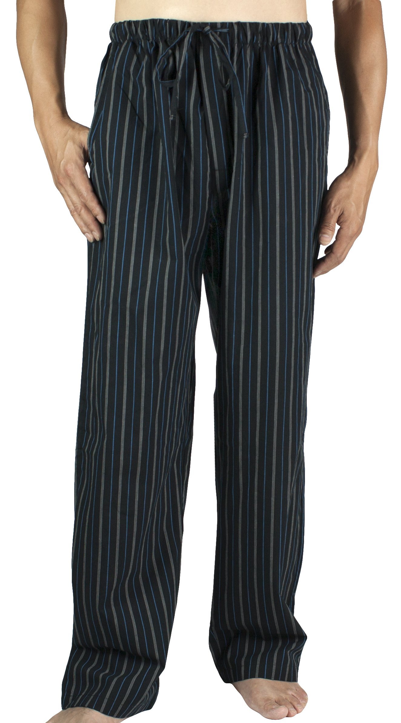Men's Cotton Poplin Pajama Lounge Sleep Pants - Soft & Breathable Comfort for Nightwear, Lounging & Travel