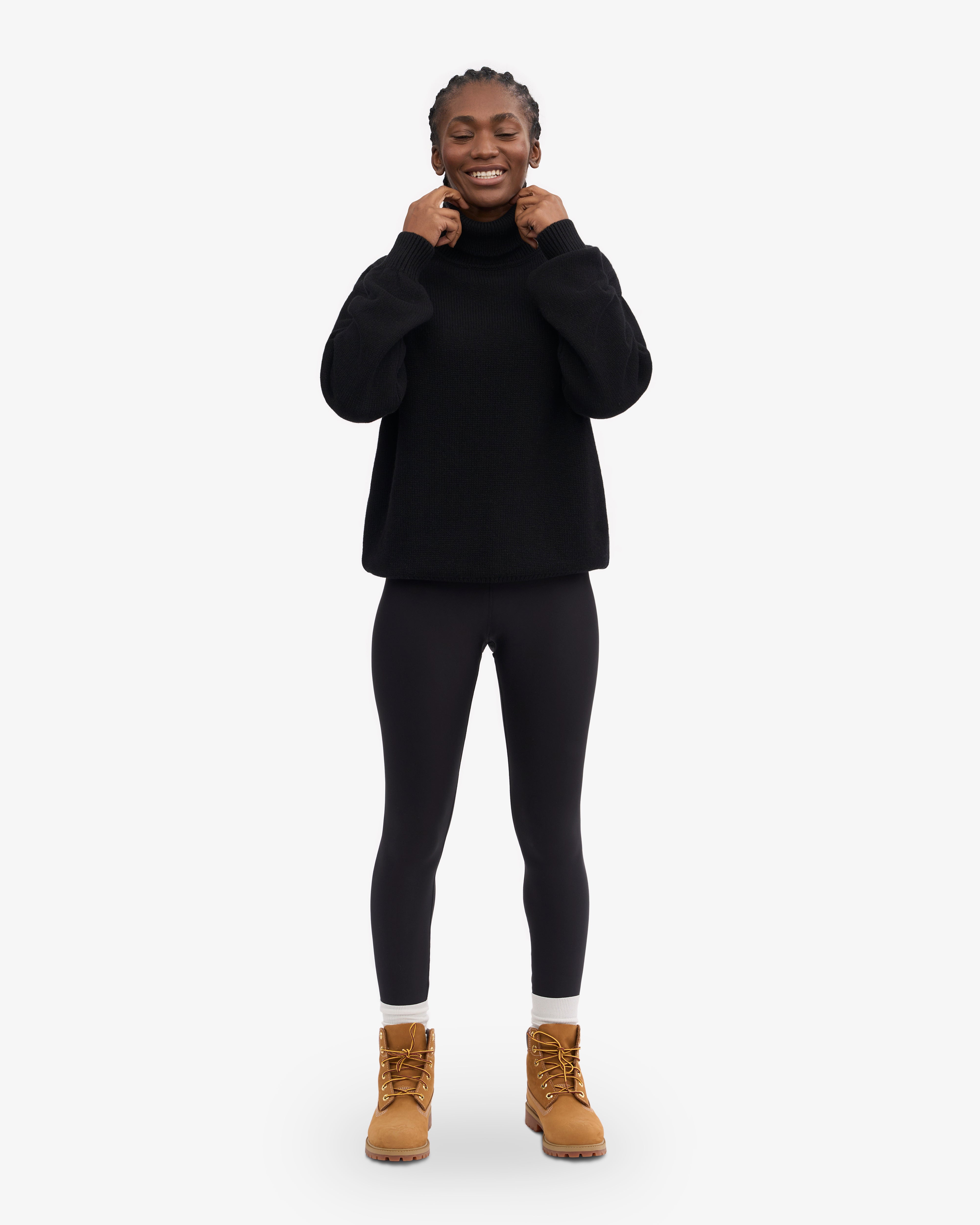 Premium Merino Wool Turtleneck Sweater for Women & Men - Ultra Soft Thermal Winter Pullover - Deep Black - Perfect for Cold Weather, Office Wear & Outdoor Activities