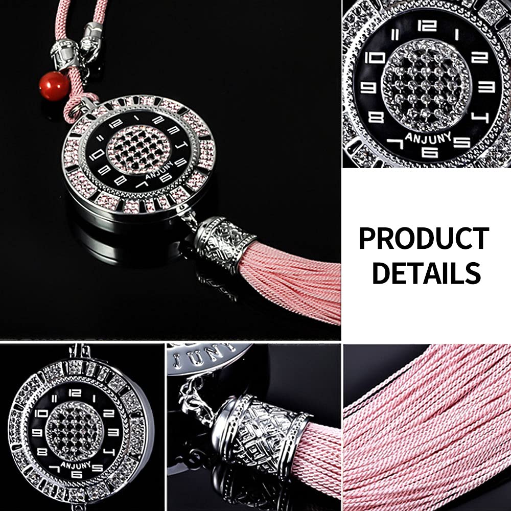 Pink Crystal Ball Charm Rearview Mirror Accessories for Women - Car Air Freshener Perfume Box, 1 Pack | Elegant Car Interior Decor for Daily Commute & Road Trips
