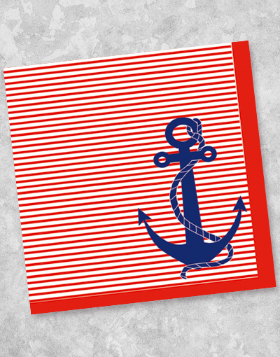 Premium Blue Anchor Beverage Napkins - 40 Count, 2-Ply Soft Paper Cocktail Napkins for Parties, Weddings & Events - Elegant Drink Napkins for Bars, Restaurants & Home Entertaining