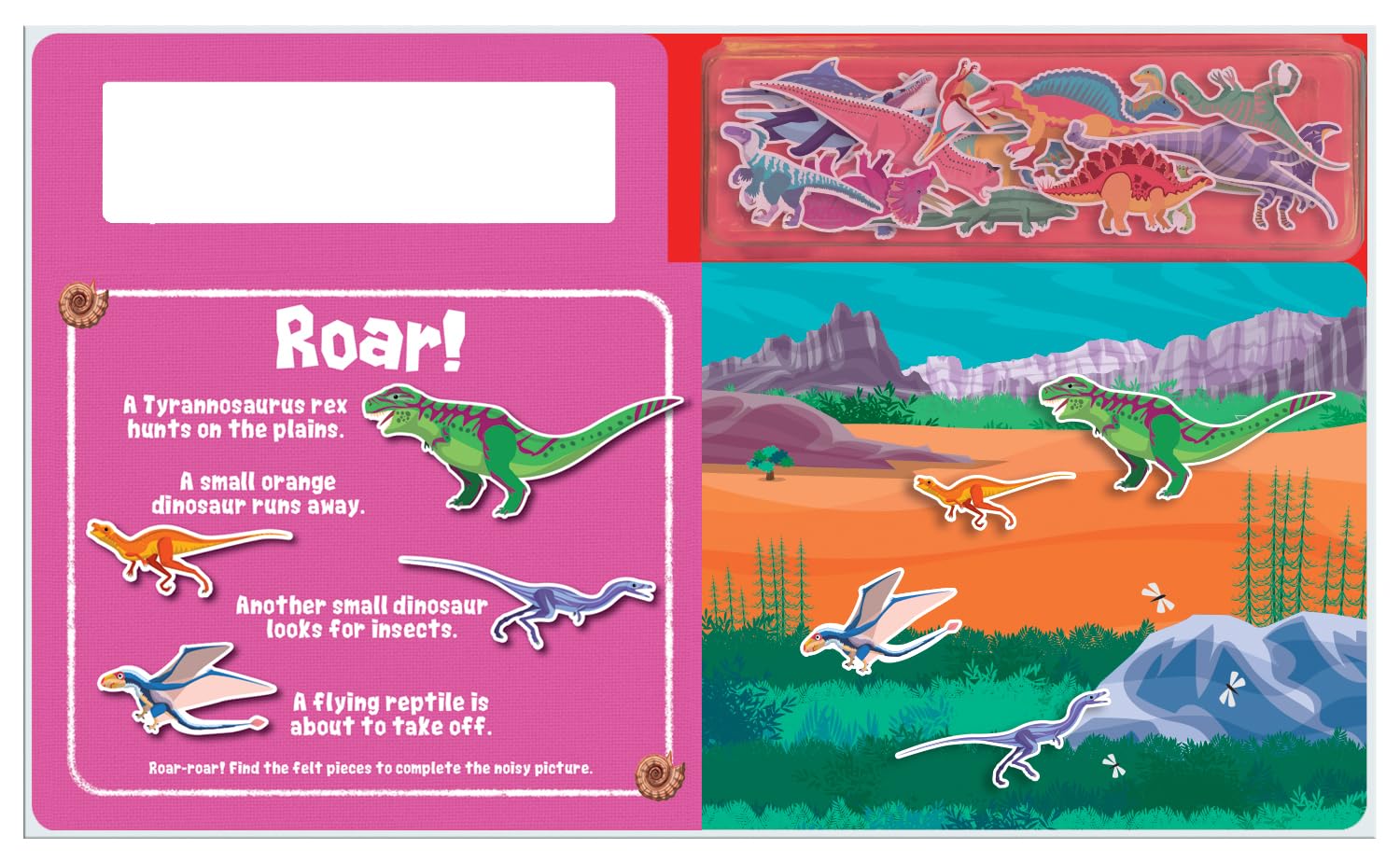 Roarsome Dinosaurs Soft Felt Play Book - Interactive Educational Toy for Kids, Toddler Learning Activity, Dinosaur Themed Storytime & Sensory Play