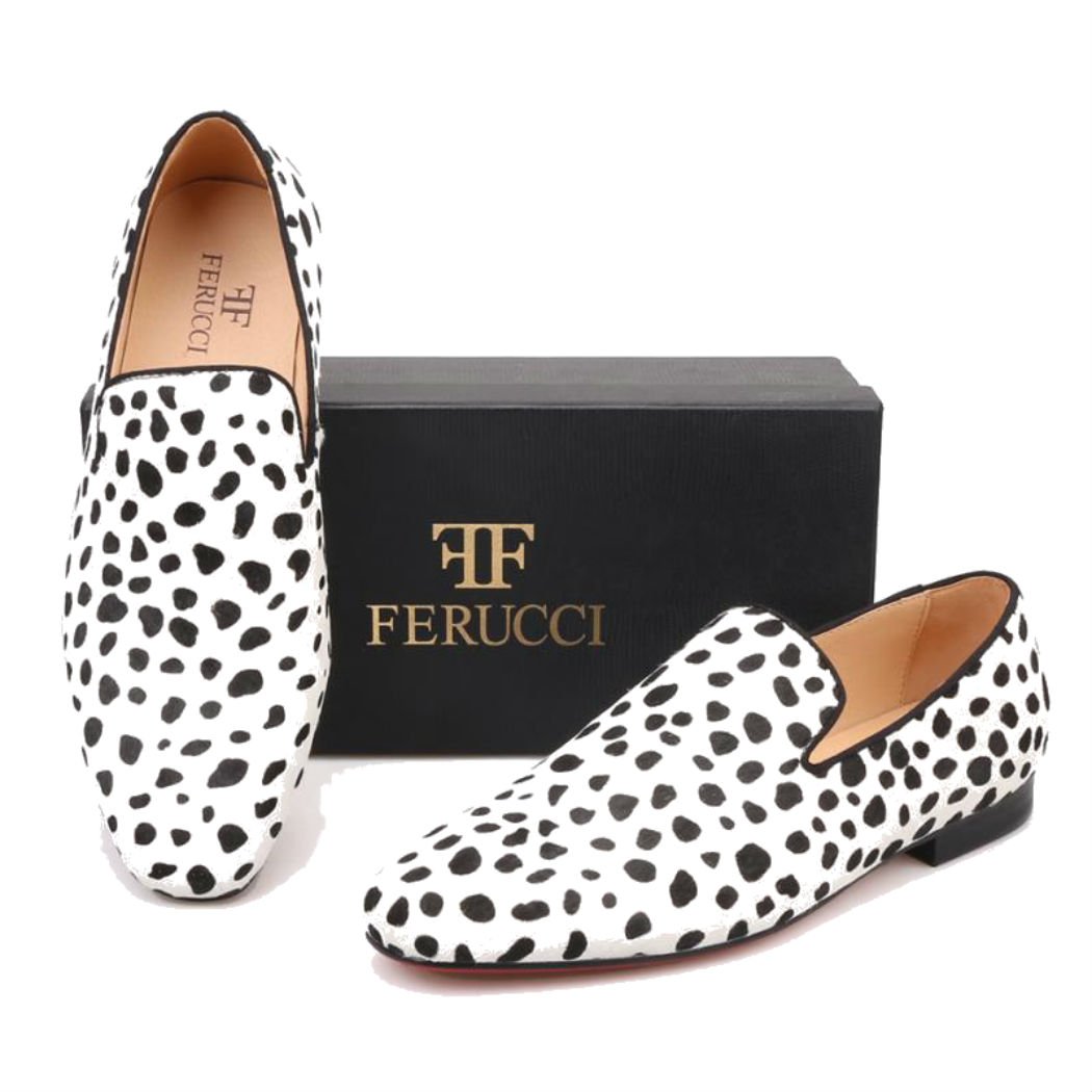 FERUCCI Black & White Custom-Made Horse Hair Zebra Print Loafers - Stylish House Slippers for Men & Women | Perfect for Home, Office & Casual Wear