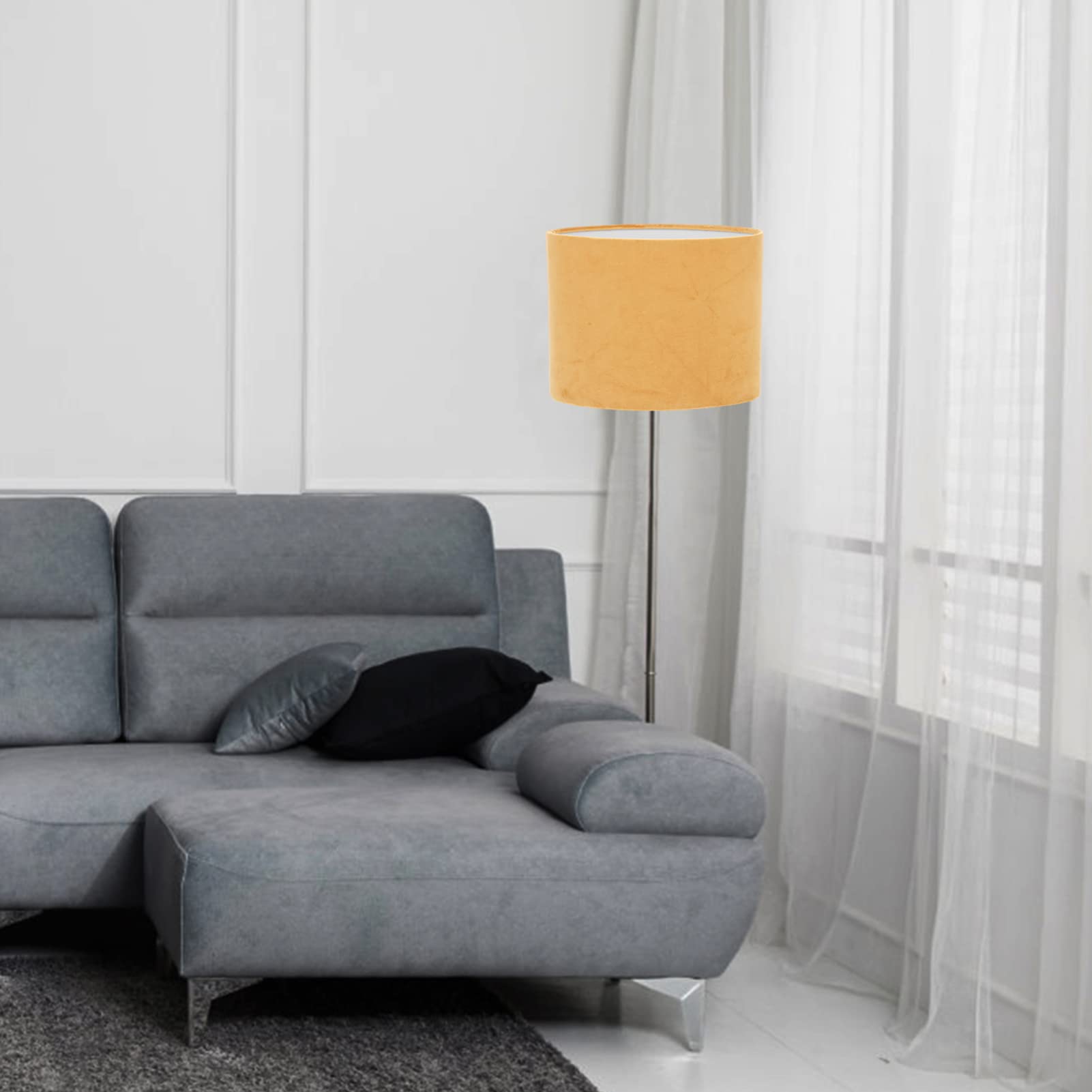 Golden Oval Table Lamp Shade - Small Cylindrical Cloth Light Fixture Cover for Desk, Wall & Bedside Lamps - Perfect Replacement Shade for Home Office, Living Room & Bedroom Lighting Decor