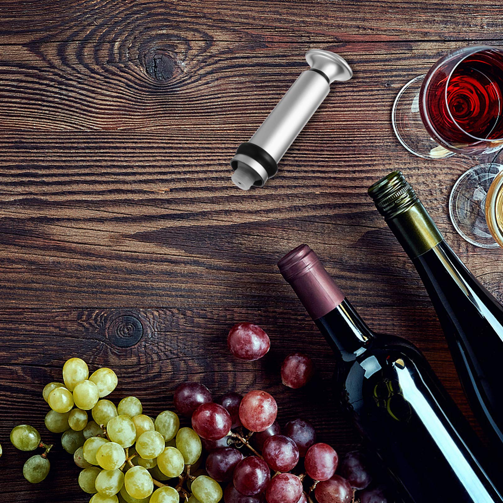 Premium Wine Vacuum Pump - Preserve Wine Freshness with Airtight Seal | Wine Saver Pump & Stopper Kit for Red, White & Sparkling Wines | Perfect for Home Bars, Restaurants & Wine Tastings