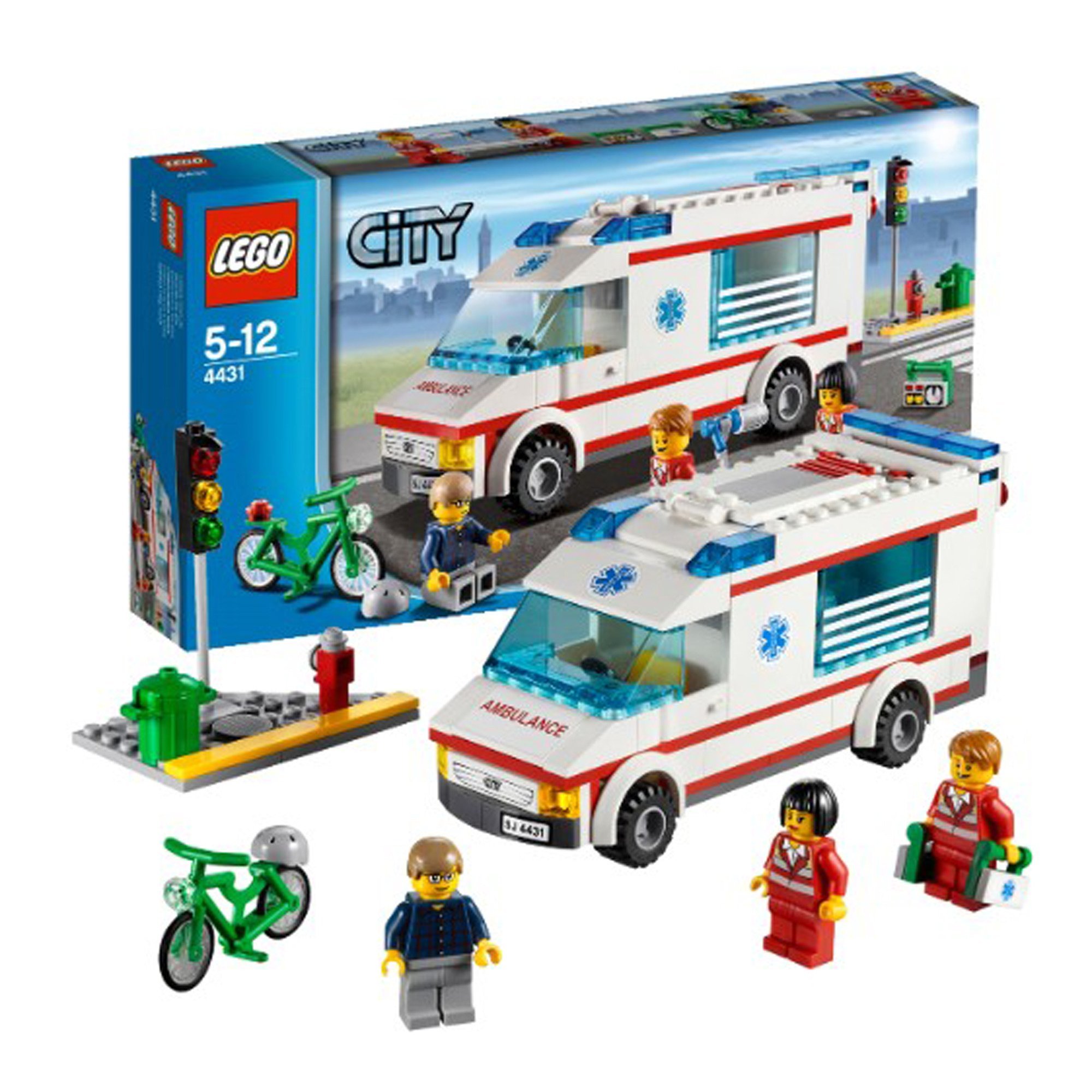 LEGO City 4431 Ambulance Building Toy Set for Kids - Emergency Rescue Vehicle Playset with Mini Figures - Perfect for Creative Play & STEM Learning | Birthday Gift Idea for Boys & Girls Ages 5+