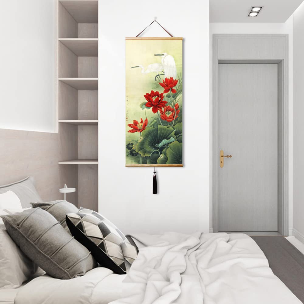EAPEY Japanese Hanging Scrolls - Traditional Asian Wall Art Decor for Living Room, Bedroom & Office - Hand Painted Japanese Scrolls & Chinese Wall Hangings for Home Decoration