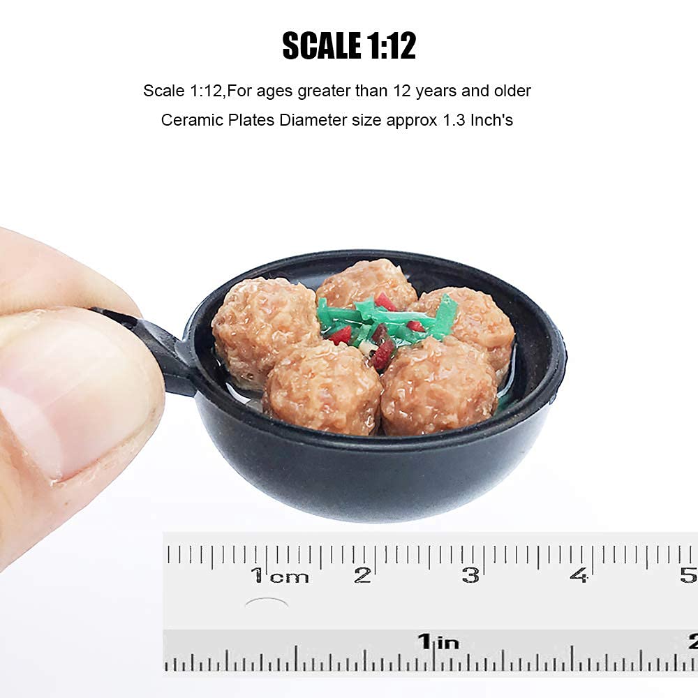 1:12 Scale Miniature Dollhouse Kitchen Accessories Set - 5 Dishes, Food & Beverage Bottles for Realistic Dollhouse Decor, DIY Projects & Collectibles | Perfect for Dollhouse Kitchens, Table Settings & Miniature Displays
