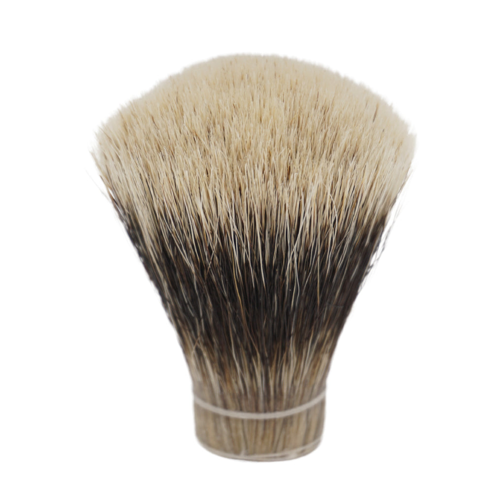 Premium 24mm Shavemac Silvertip D01 2-Band Badger Hair Shaving Brush Fan Knot - Luxury Wet Shaving Essential for Barbers & Grooming Enthusiasts