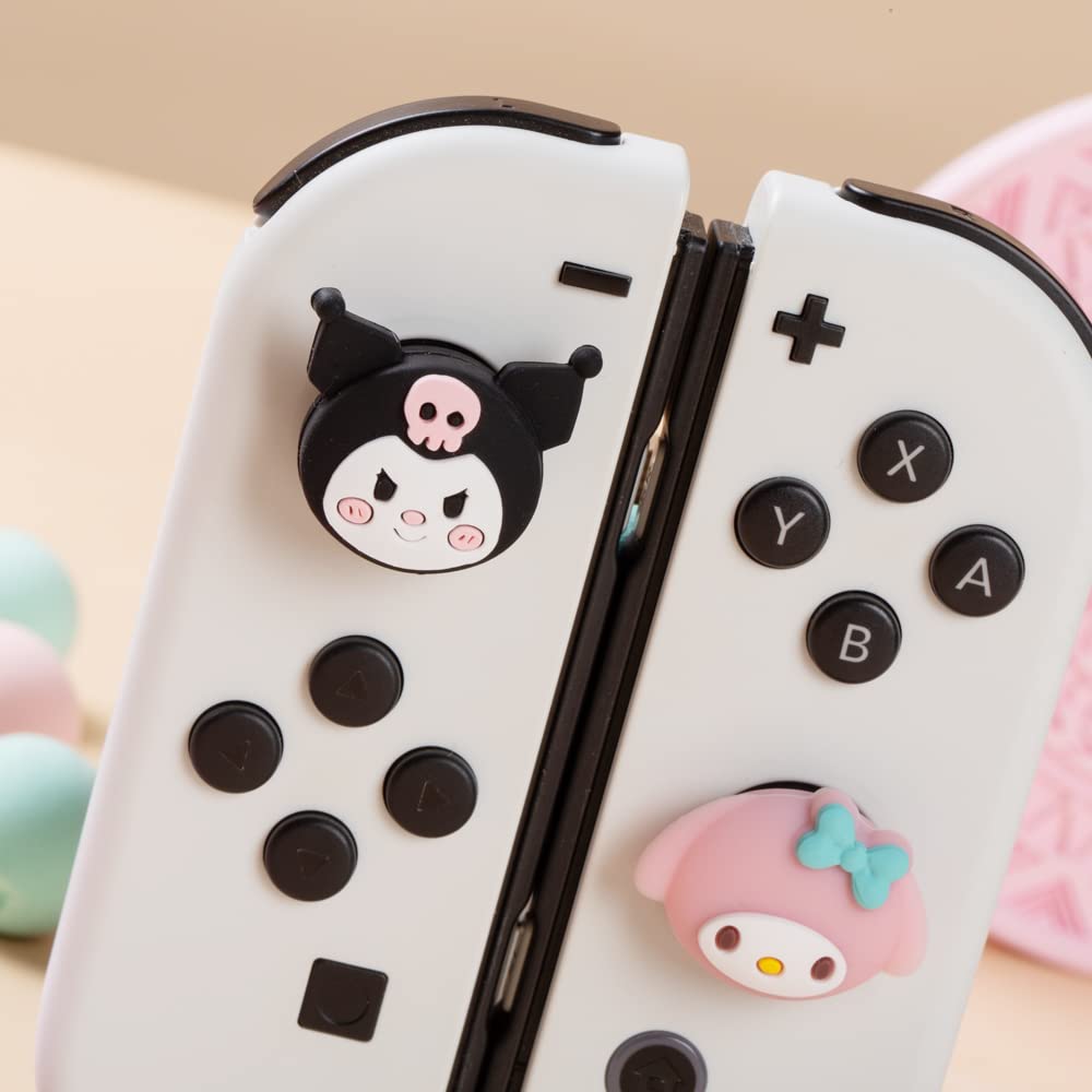 PERFECTSIGHT Cute Switch Knob Caps - Soft Silicone Analog Button Cover Compatible with Nintendo Switch OLED/Lite Console & Joy-Con Controllers (4-Pack) - Kawaii Gaming Accessories for Enhanced Grip and Protection During Play