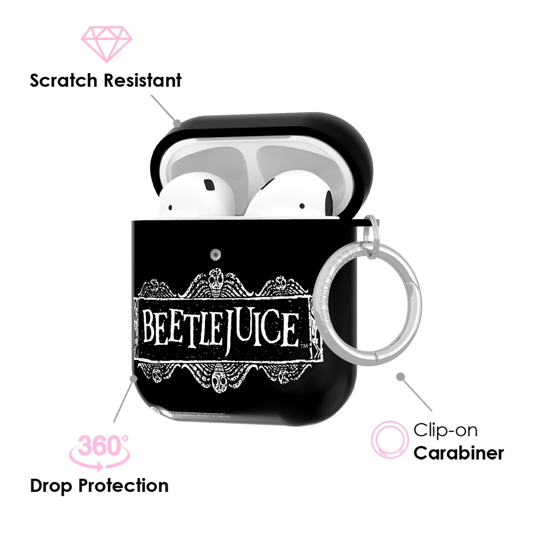 Beetlejuice Inspired AirPod Case - Cute & Protective Cover for AirPods 1/2/3 & Pro - Perfect for Halloween, Cosplay & Movie Fans