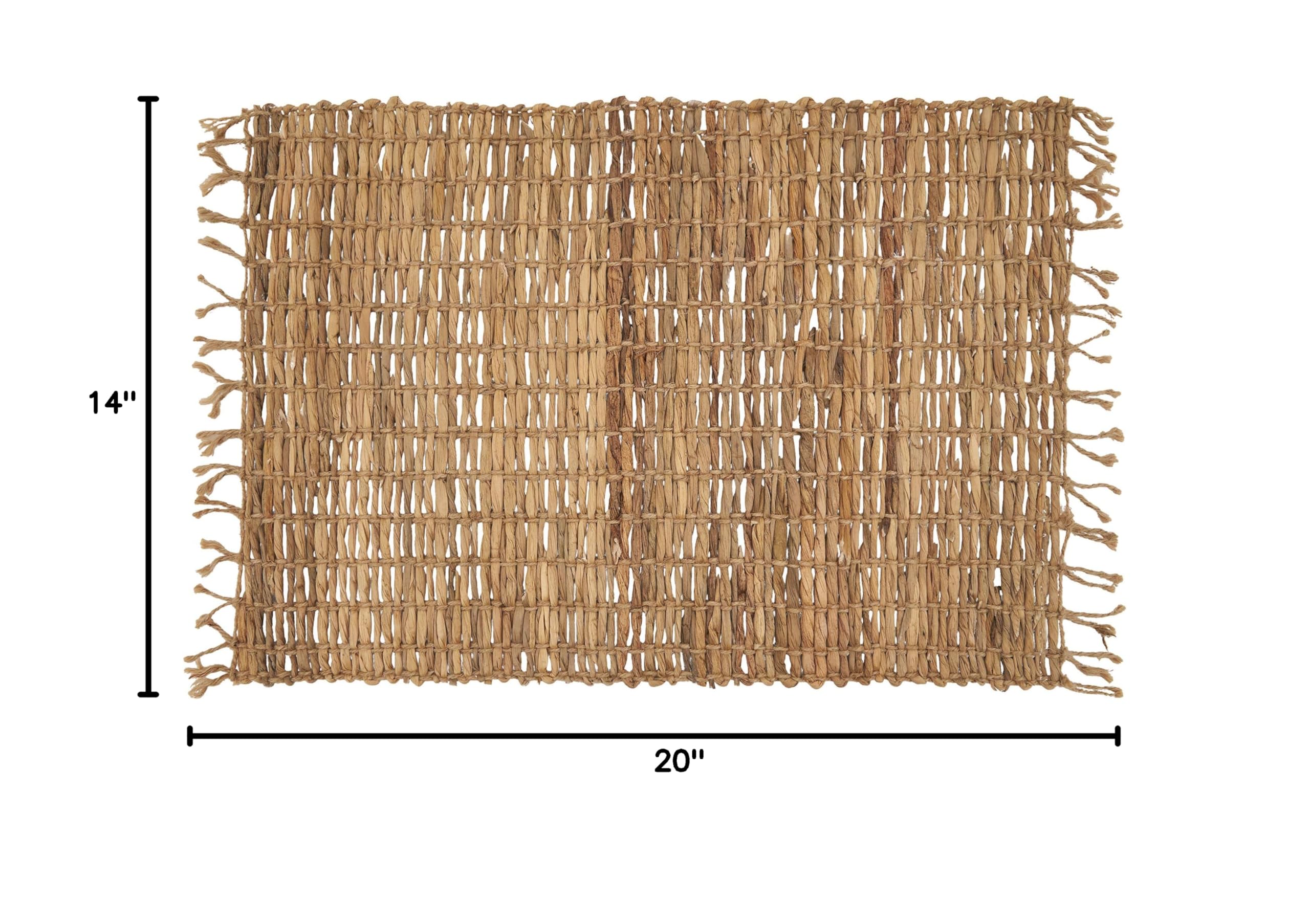 Eco-Friendly Water Hyacinth Placemats Set of 4 - Natural Woven Round Table Mats for Dining, Kitchen, Patio & Outdoor Decor