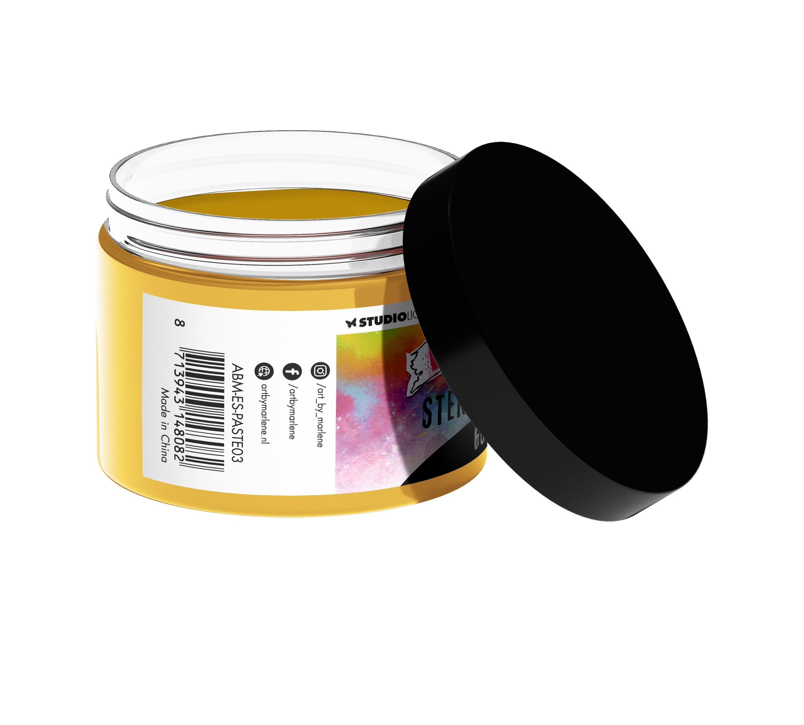 ABM Stencil Paste Gold Metallic - 70x60x70mm (1 PC) - Premium Crafting Essential for Scrapbooking, DIY Projects & Home Decor - Art Supply nr.03