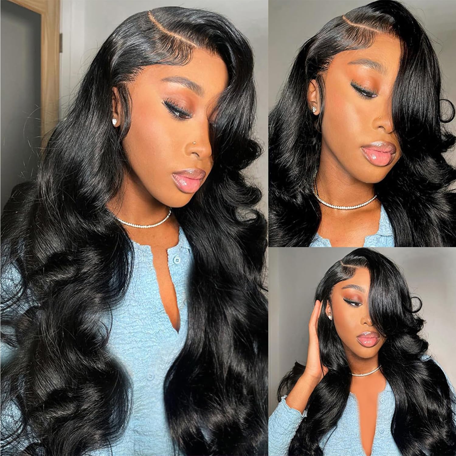13x6 HD Lace Front Human Hair Wig - Body Wave Pre Plucked Glueless Lace Wig for Women | Natural Looking Everyday & Party Hairstyle