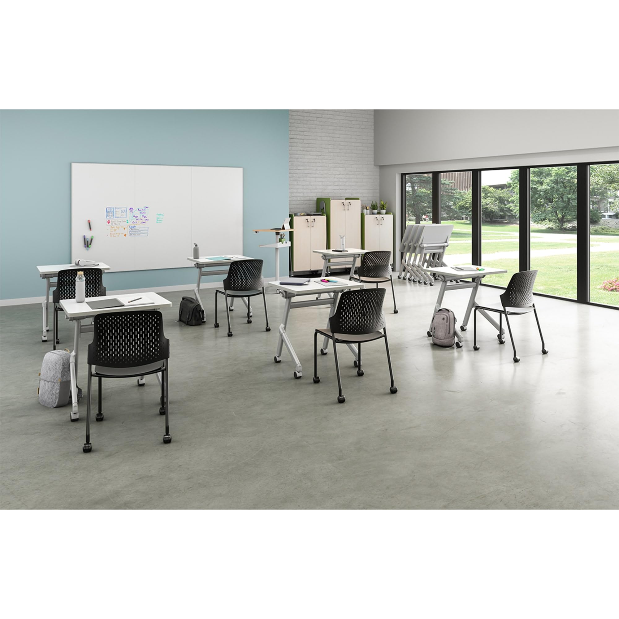 Safco 1227GR Learn Standing Desk - Adjustable Height Rectangle Workstation in Pebble Gray for Home & Office Ergonomic Workspace Setup