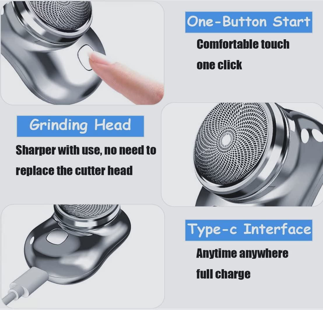 2023 New Men's Electric Razor - Mini Portable USB Rechargeable Shaver with One-Button Operation | Perfect for Home, Travel, Gym & Car Use (Black) | Smooth Shaving Anytime Anywhere