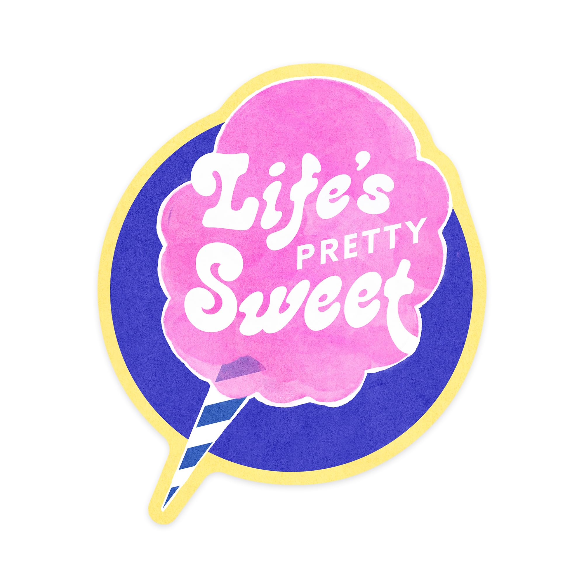 Waterproof Die Cut Vinyl Stickers - Tasty Treats Collection (Cotton Candy, Life's Pretty Sweet) 1-3 Inch Decals for Cars, Water Bottles, Laptops & Coolers | Perfect for DIY Crafts, Scrapbooking & Personalizing Gifts