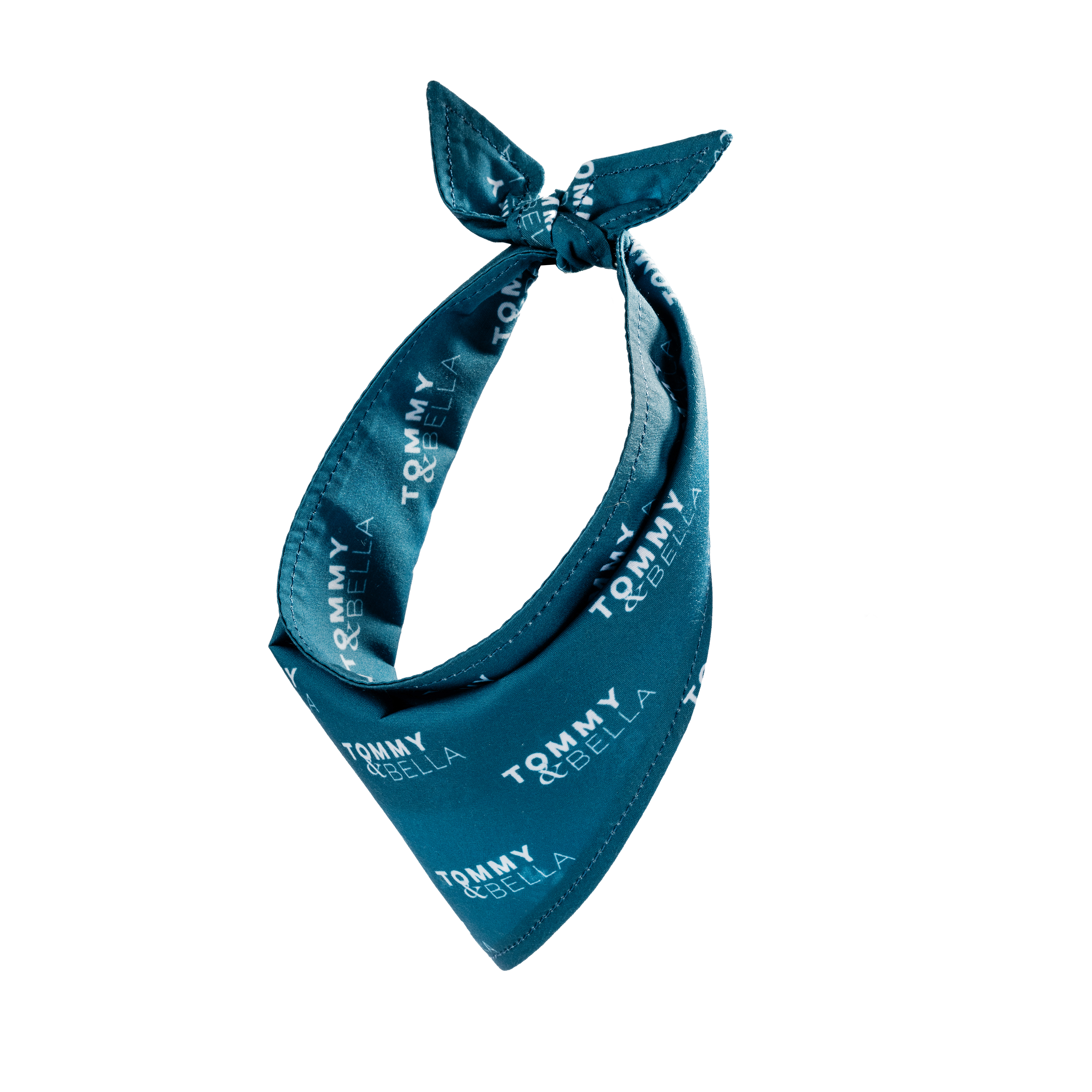 Stylish Teal Dog Bandana with Custom Logo - Perfect for Pet Fashion, Walks & Photo Shoots