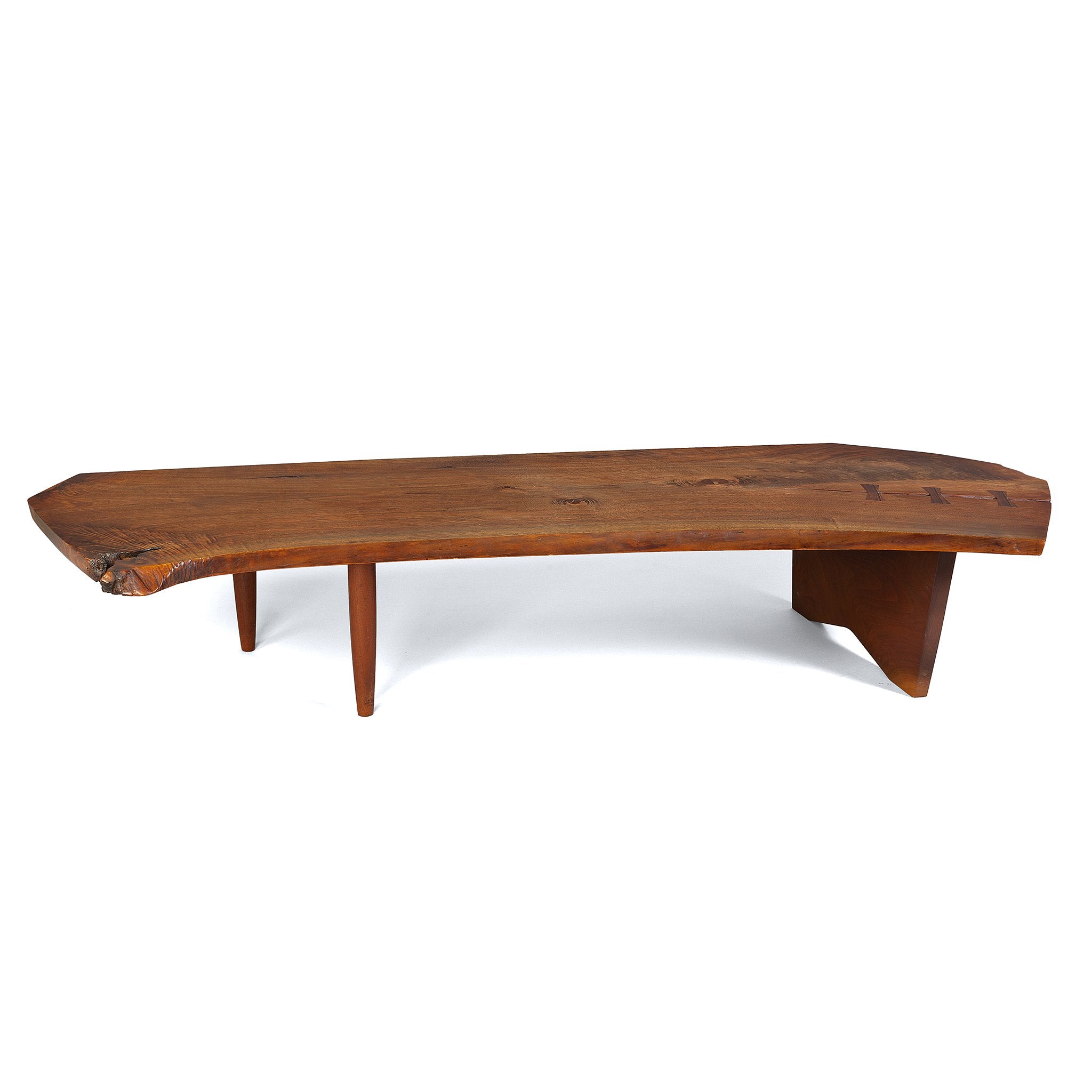 Handcrafted George Nakashima Live Edge Slab Coffee Table - Solid Wood Mid-Century Modern Furniture for Living Room & Lounge Decor