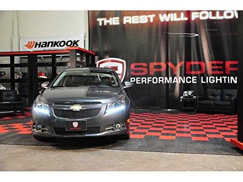 High-Performance LED Halo Headlights for Chevy Cruze 2011-2014 - Black/Clear Lens - Durable & Bright Lighting for Night Driving & Off-Road Adventures