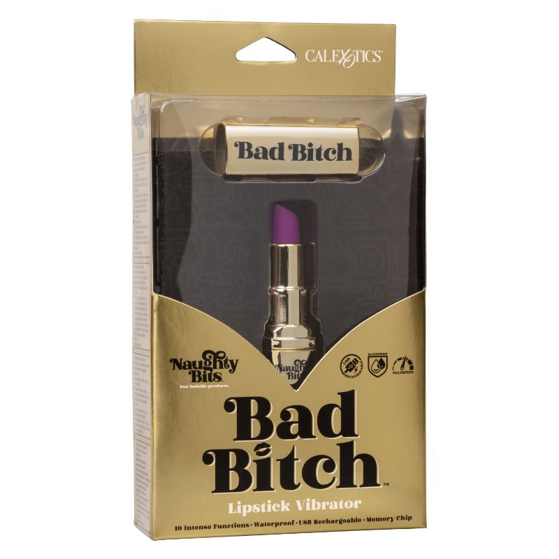 Naughty Bits™ Bad Bitch™ Lipstick Vibrator - Discreet Bullet Vibrator for Women, Powerful Mini Vibrating Massager for Clitoral Stimulation & G-Spot Play - Perfect for Travel, Date Night & Solo Pleasure