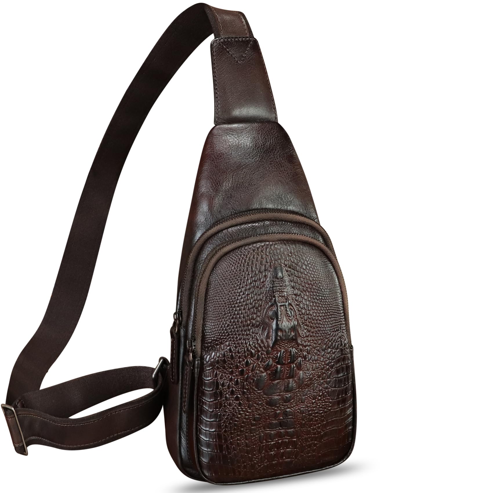 Genuine Leather Sling Bag for Women & Men - Real Leather Crossbody Backpack, Chest Purse & Shoulder Bag - Perfect for Travel, Work & Everyday Use